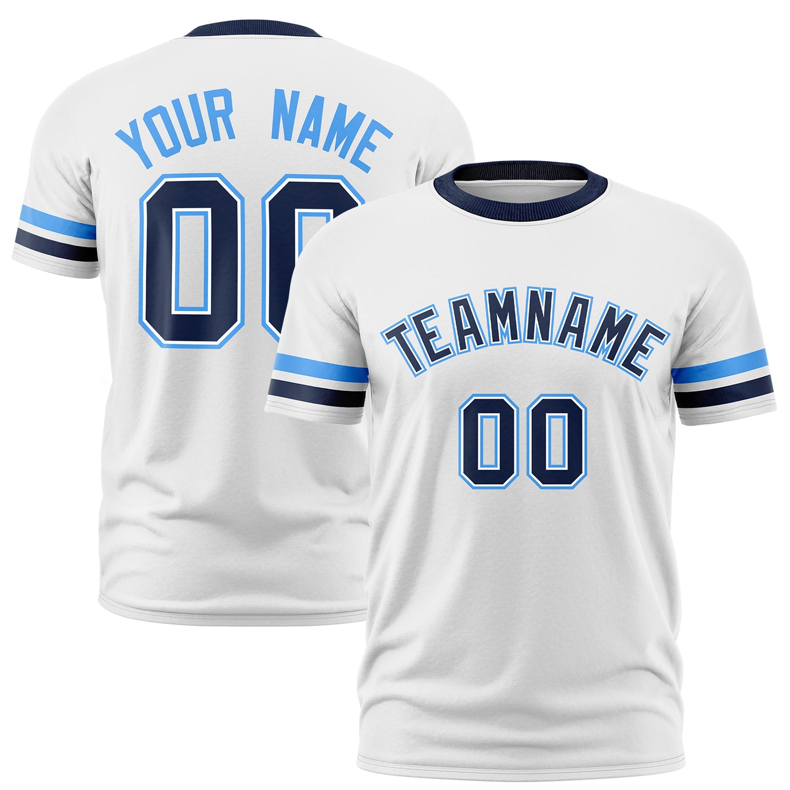 Custom White Navy Classic Style Stripe Fashion T-shirt| KXKSHOP