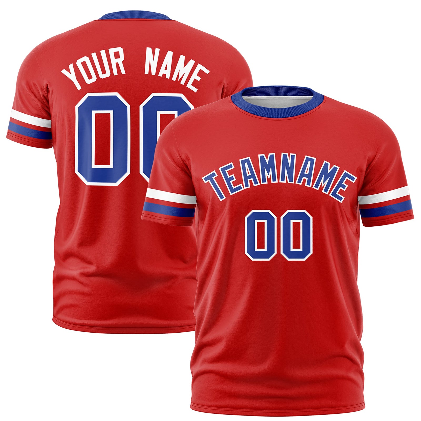 Custom Red Royal Blue Classic Style Stripe Fashion T-shirt| KXKSHOP