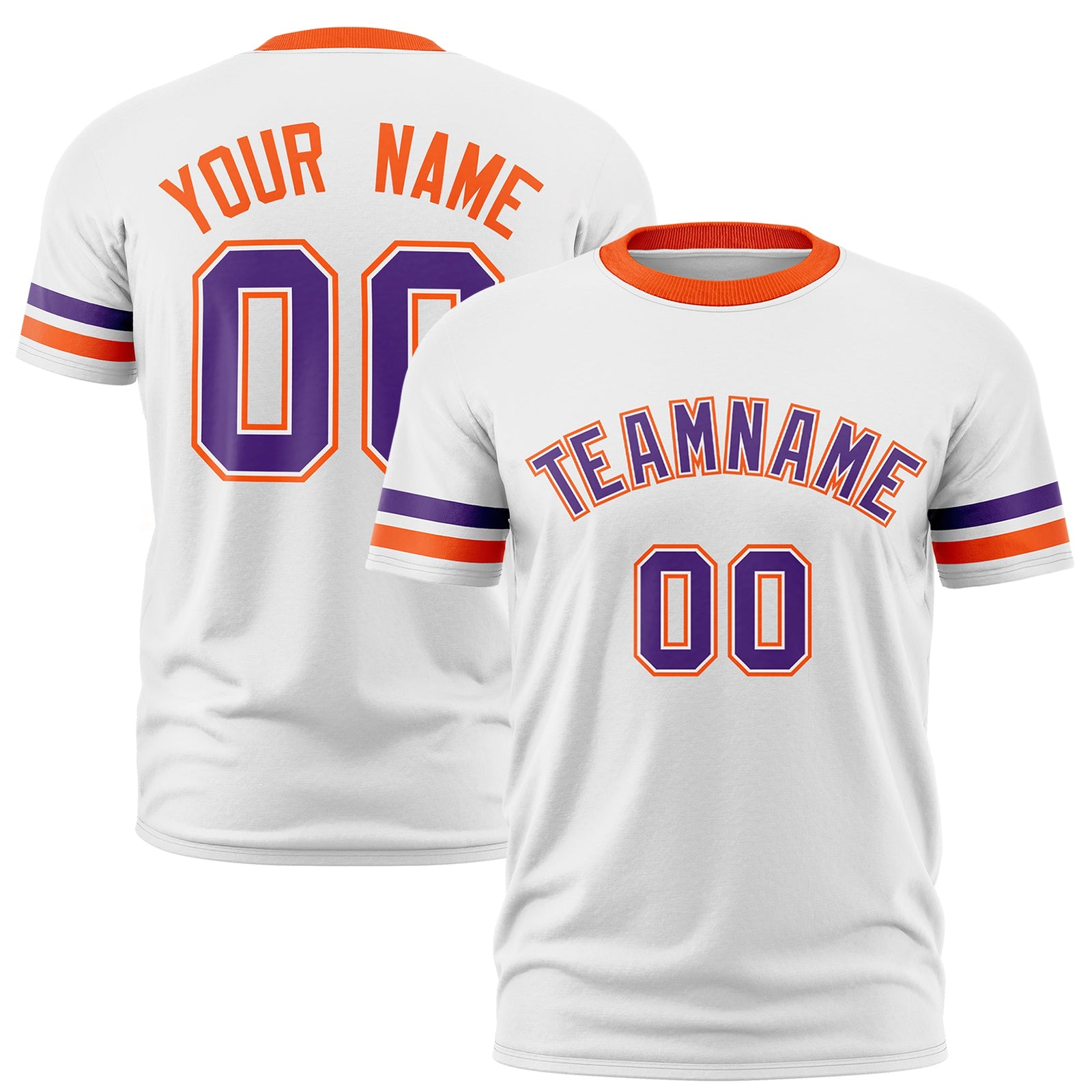 Custom White Orange Classic Style Stripe Fashion T-shirt| KXKSHOP