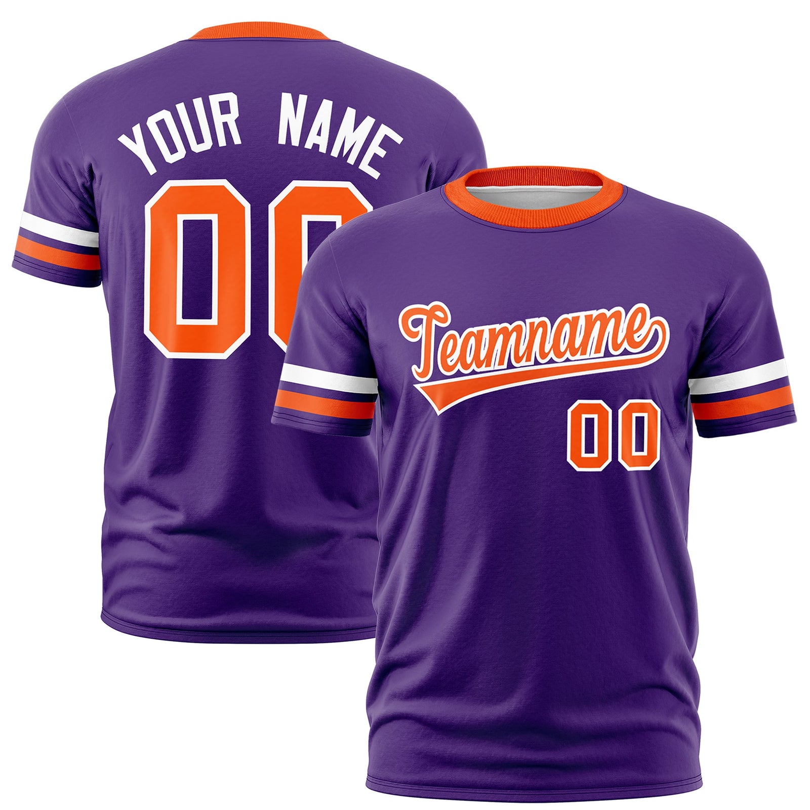 Custom Purple Orange Classic Style Stripe Fashion T-shirt| KXKSHOP