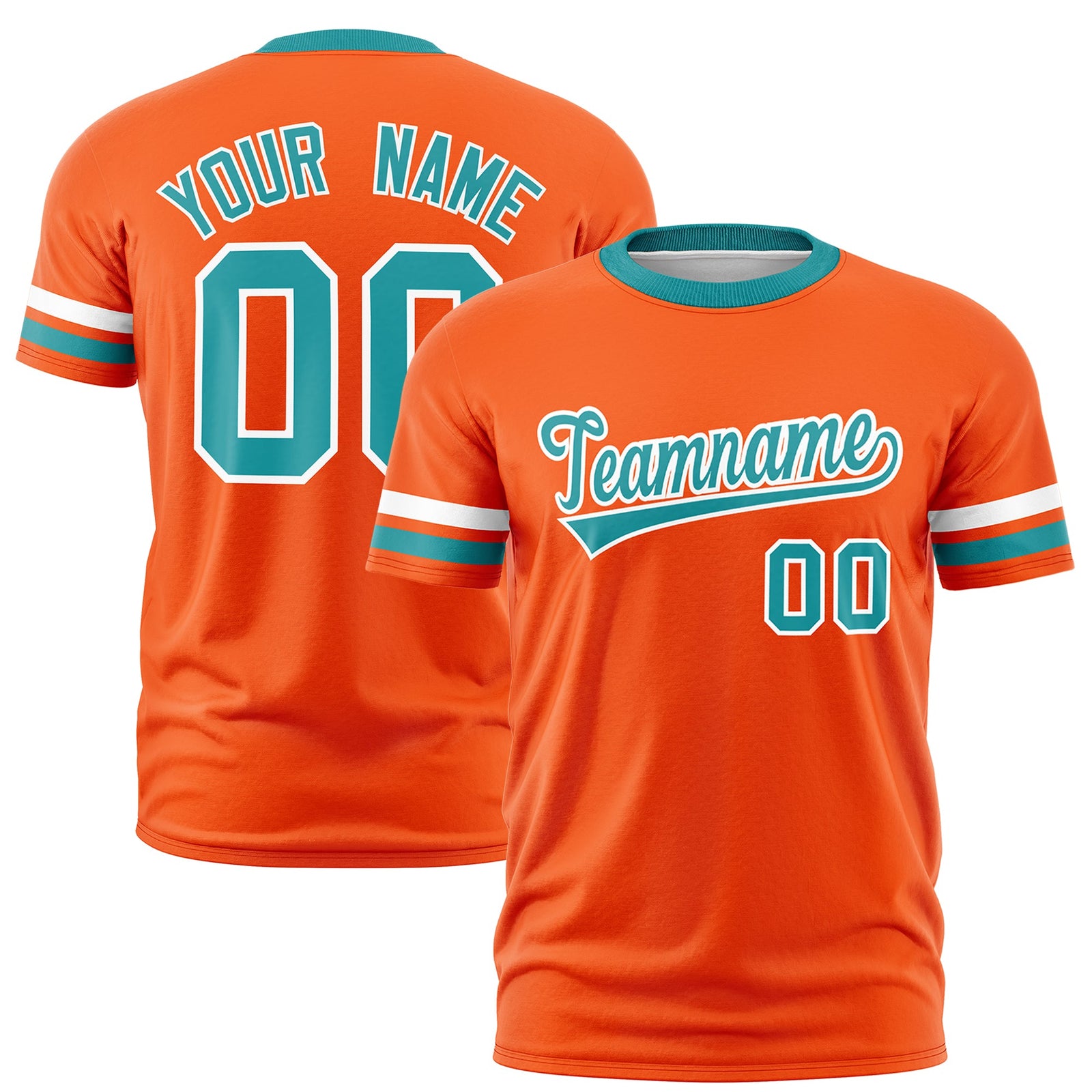 Custom Orange Aqua Classic Style Stripe Fashion T-shirt| KXKSHOP