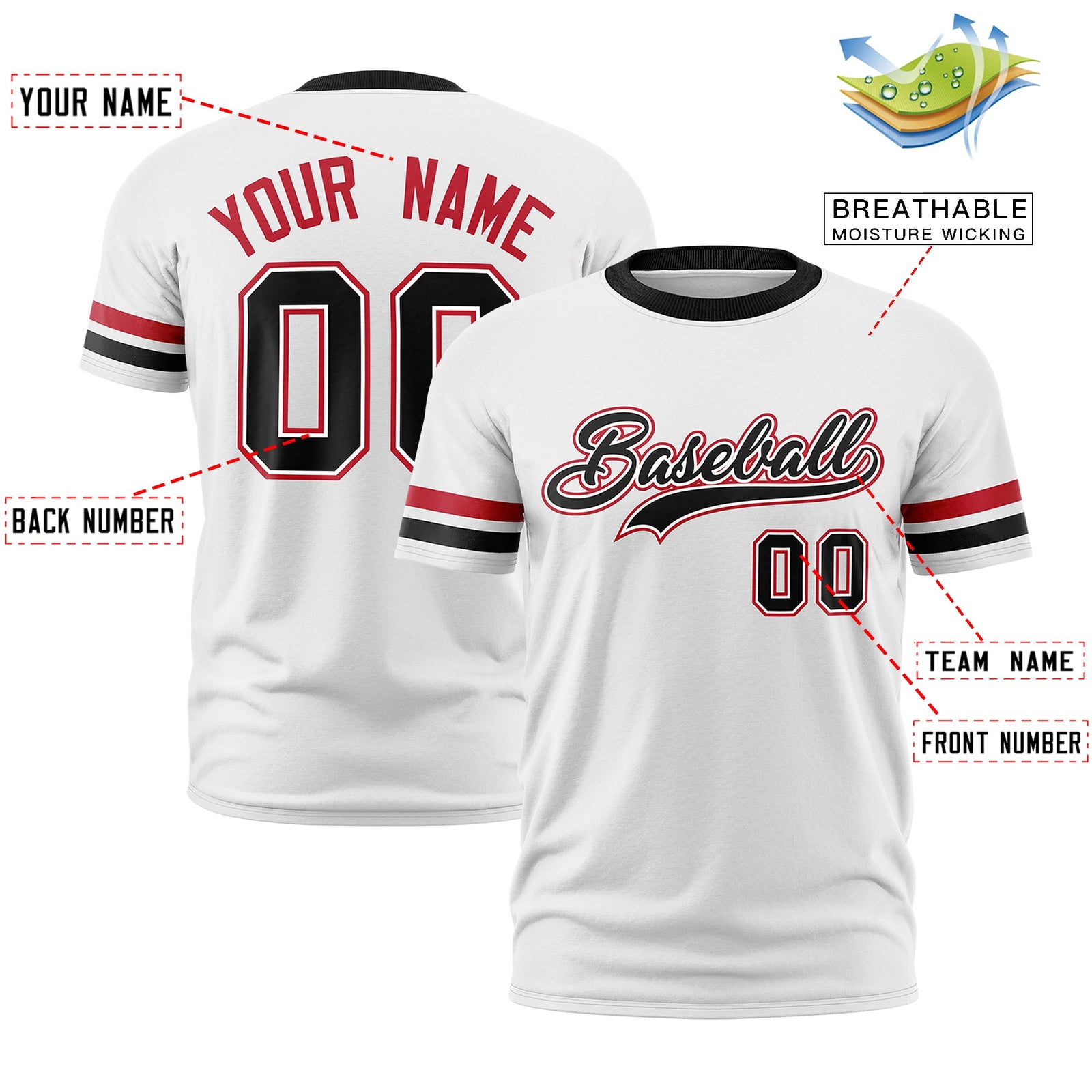 Custom White Black Classic Style Stripe Fashion T-shirt| KXKSHOP