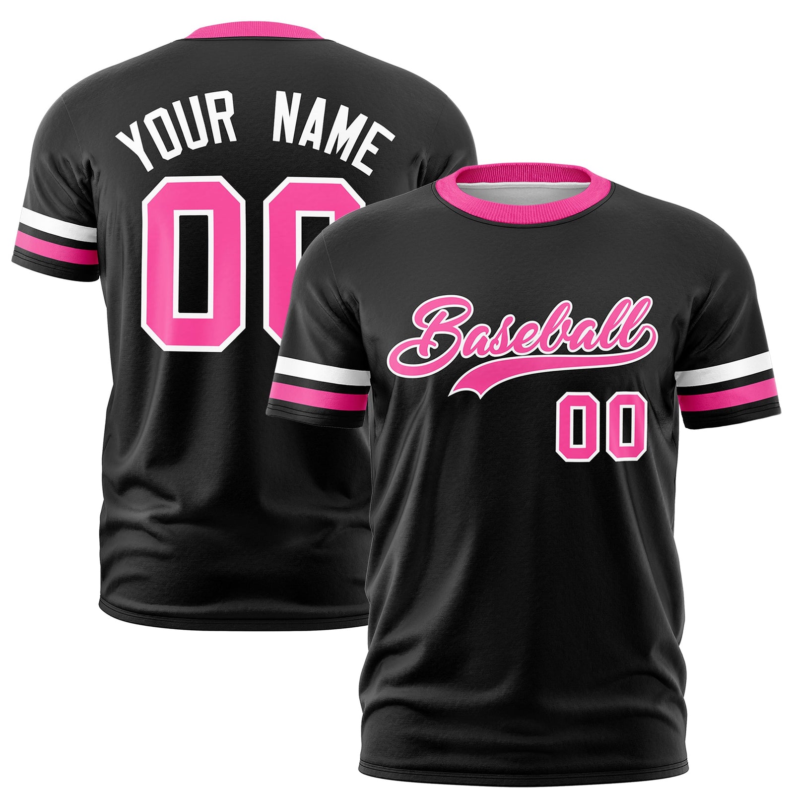 Custom Black Pink Classic Style Stripe Fashion T-shirt| KXKSHOP