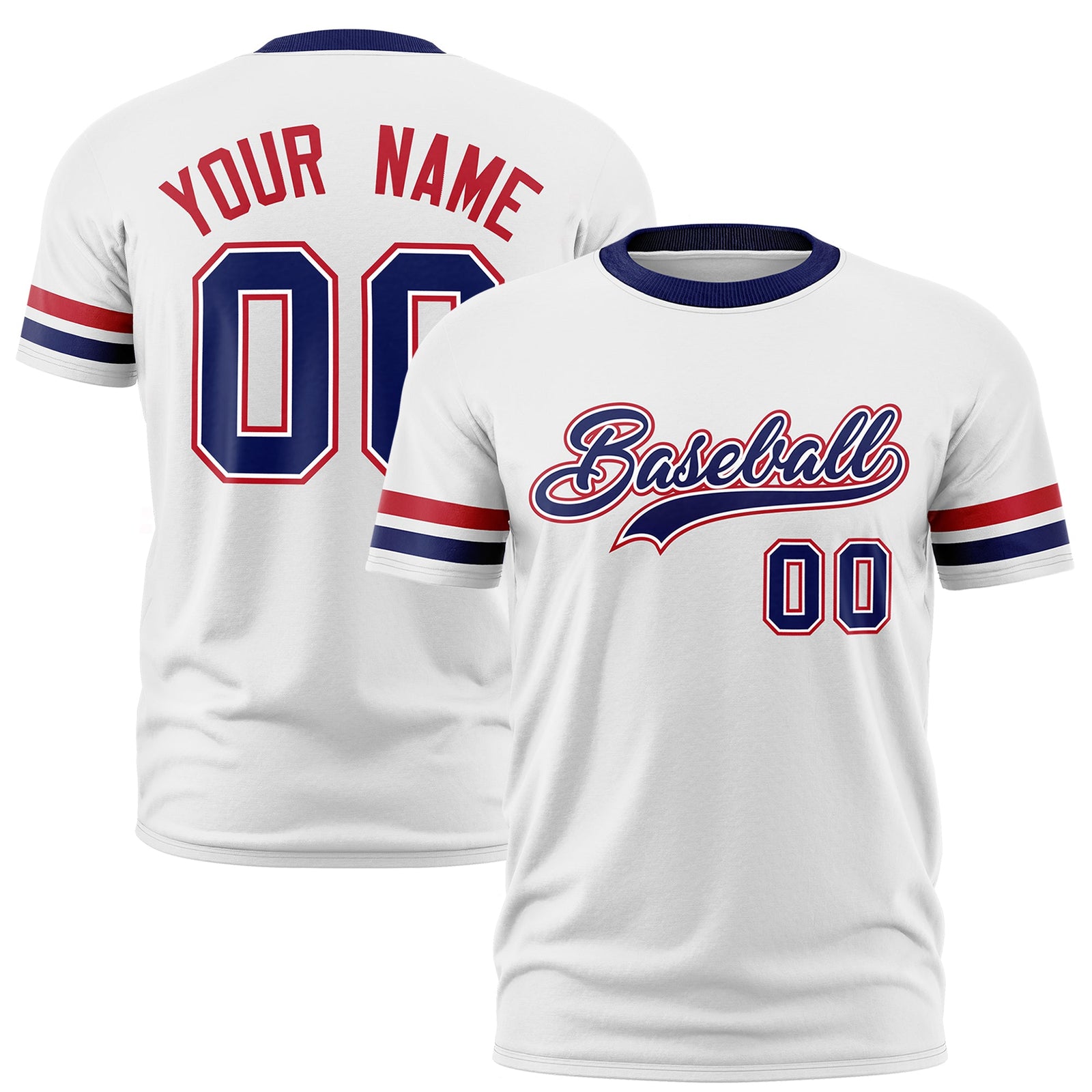Custom White Classic Style Stripe Fashion T-shirt| KXKSHOP
