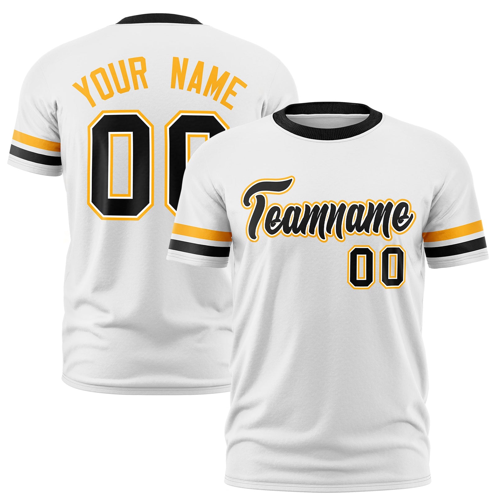Custom White Black Classic Style Stripe Fashion T-shirt| KXKSHOP
