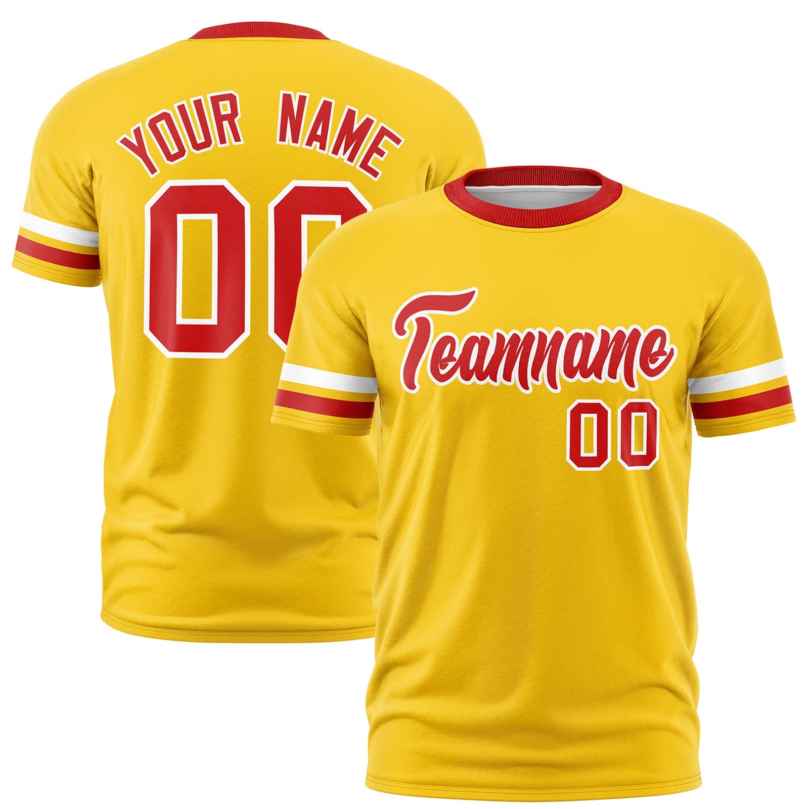 Custom Gold Red Classic Style Stripe Fashion T-shirt| KXKSHOP