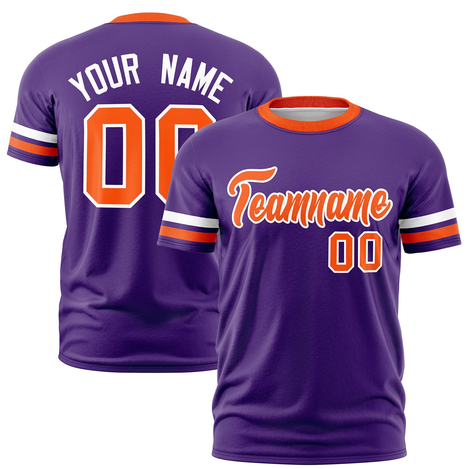 Custom Purple Orange Classic Style Stripe Fashion T-shirt| KXKSHOP
