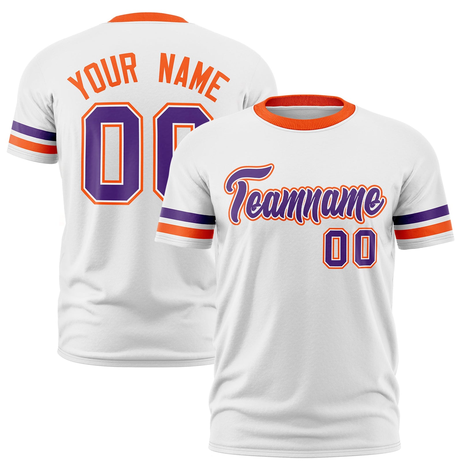 Custom White Orange Classic Style Stripe Fashion T-shirt| KXKSHOP