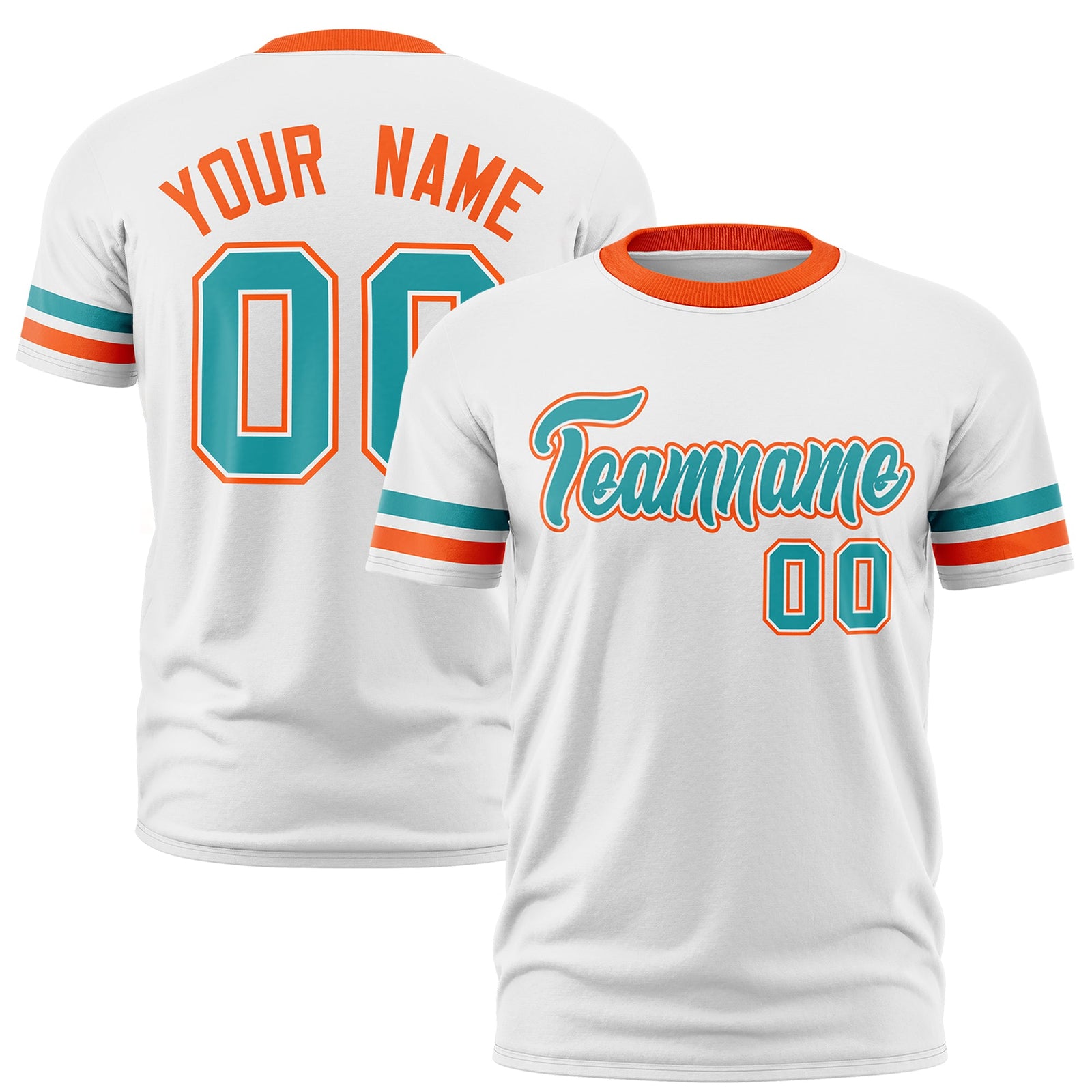 Custom White Orange Classic Style Stripe Fashion T-shirt| KXKSHOP