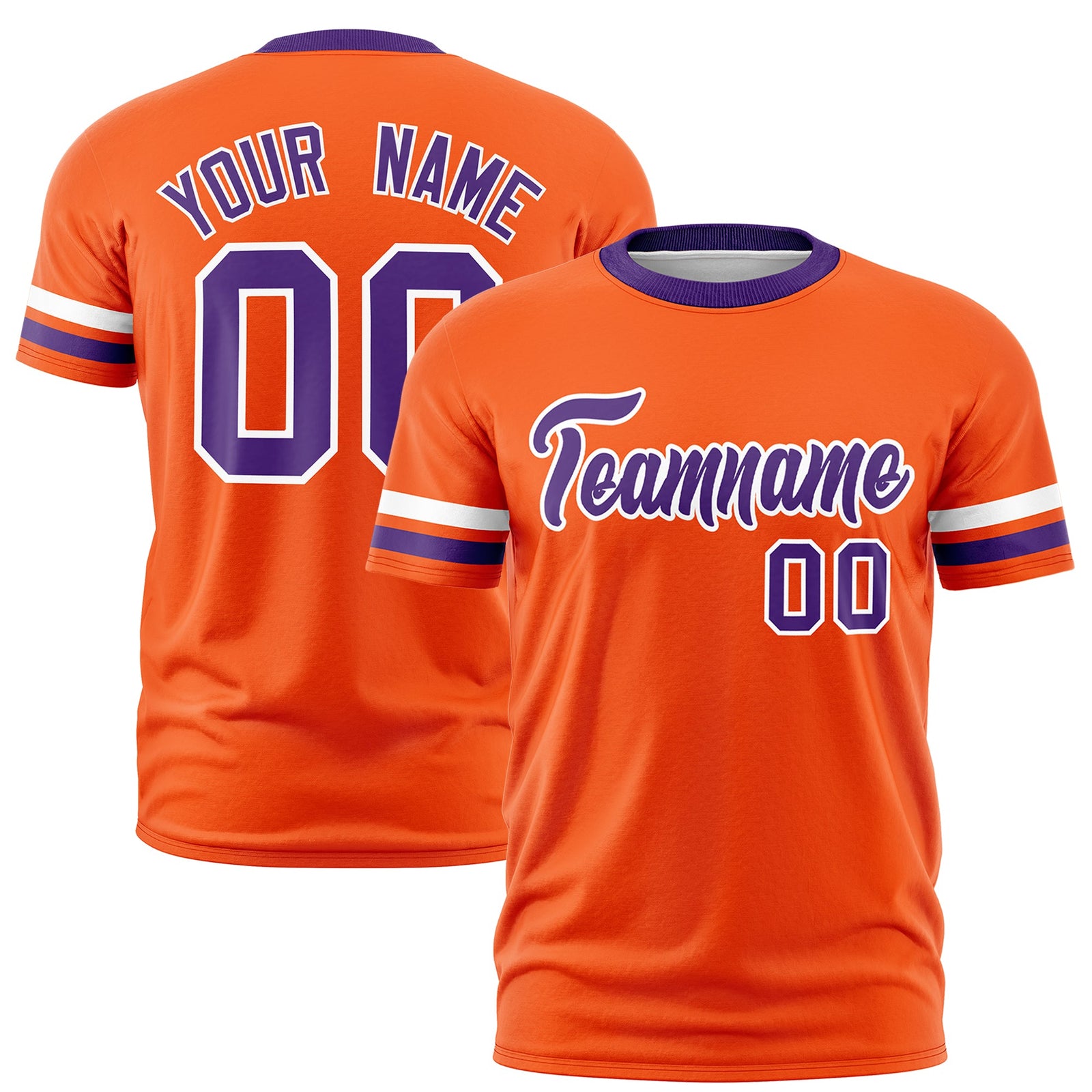 Custom Orange Purple Classic Style Stripe Fashion T-shirt| KXKSHOP