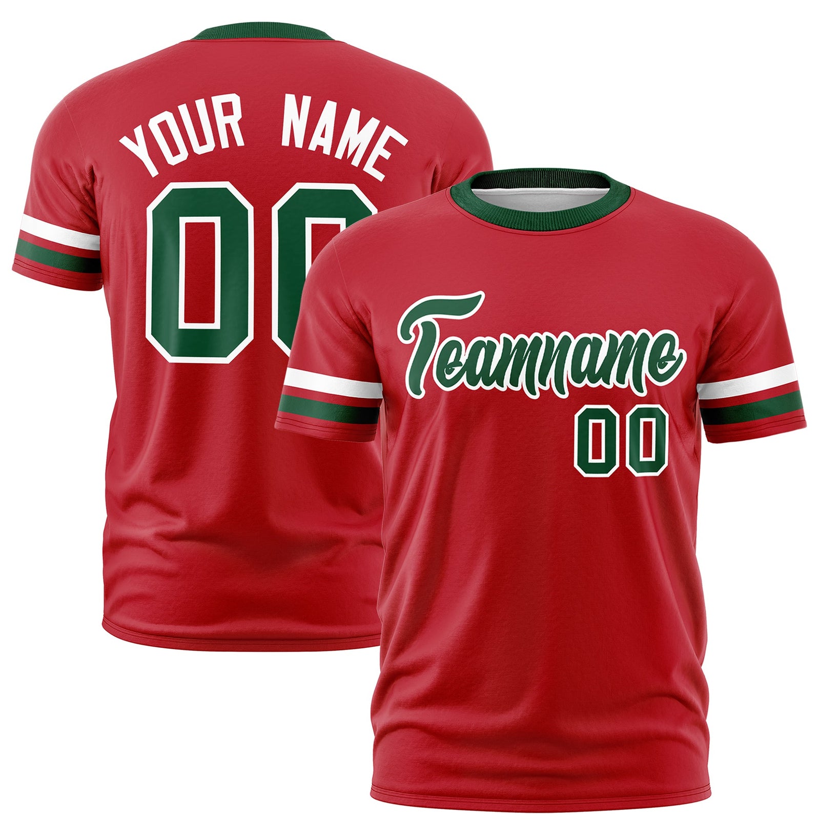 Custom Red Green Classic Style Stripe Fashion T-shirt| KXKSHOP