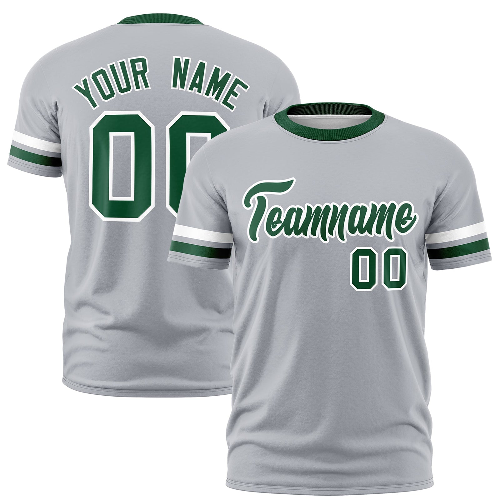 Custom Gray Green Classic Style Stripe Fashion T-shirt| KXKSHOP