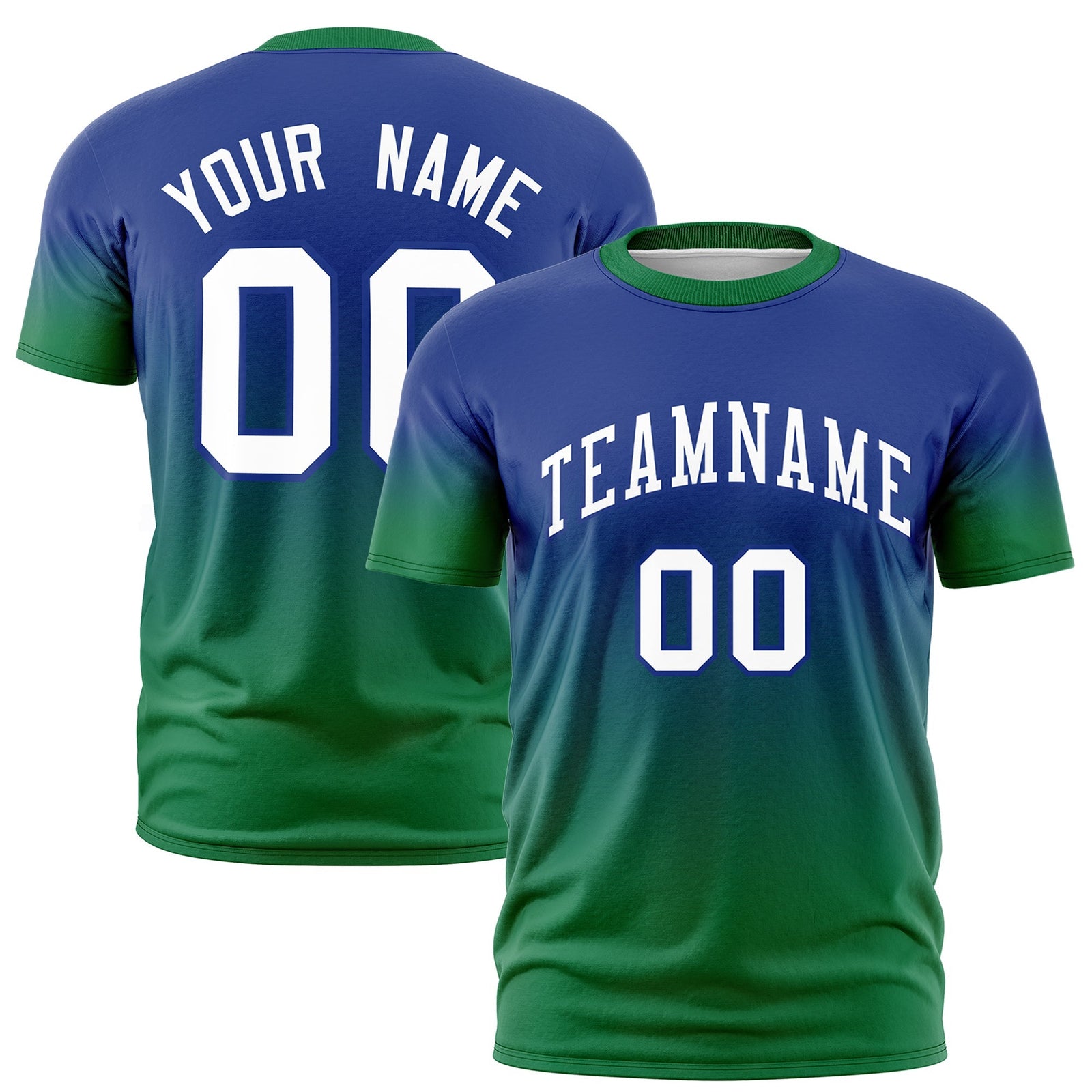 Custom Royal Blue White Gradient Fashion Quick Dry T-shirt| KXKSHOP