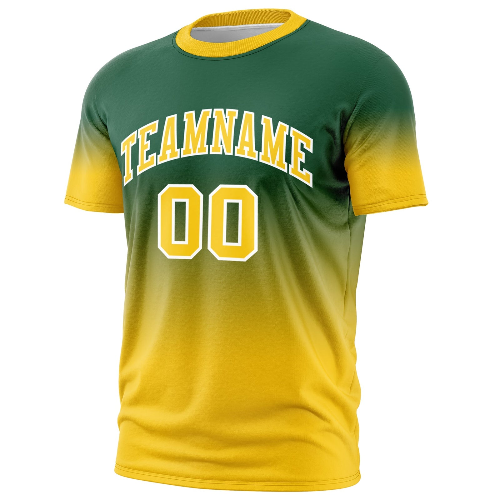 Custom Green Gold White Gradient Fashion Quick Dry T-shirt| KXKSHOP