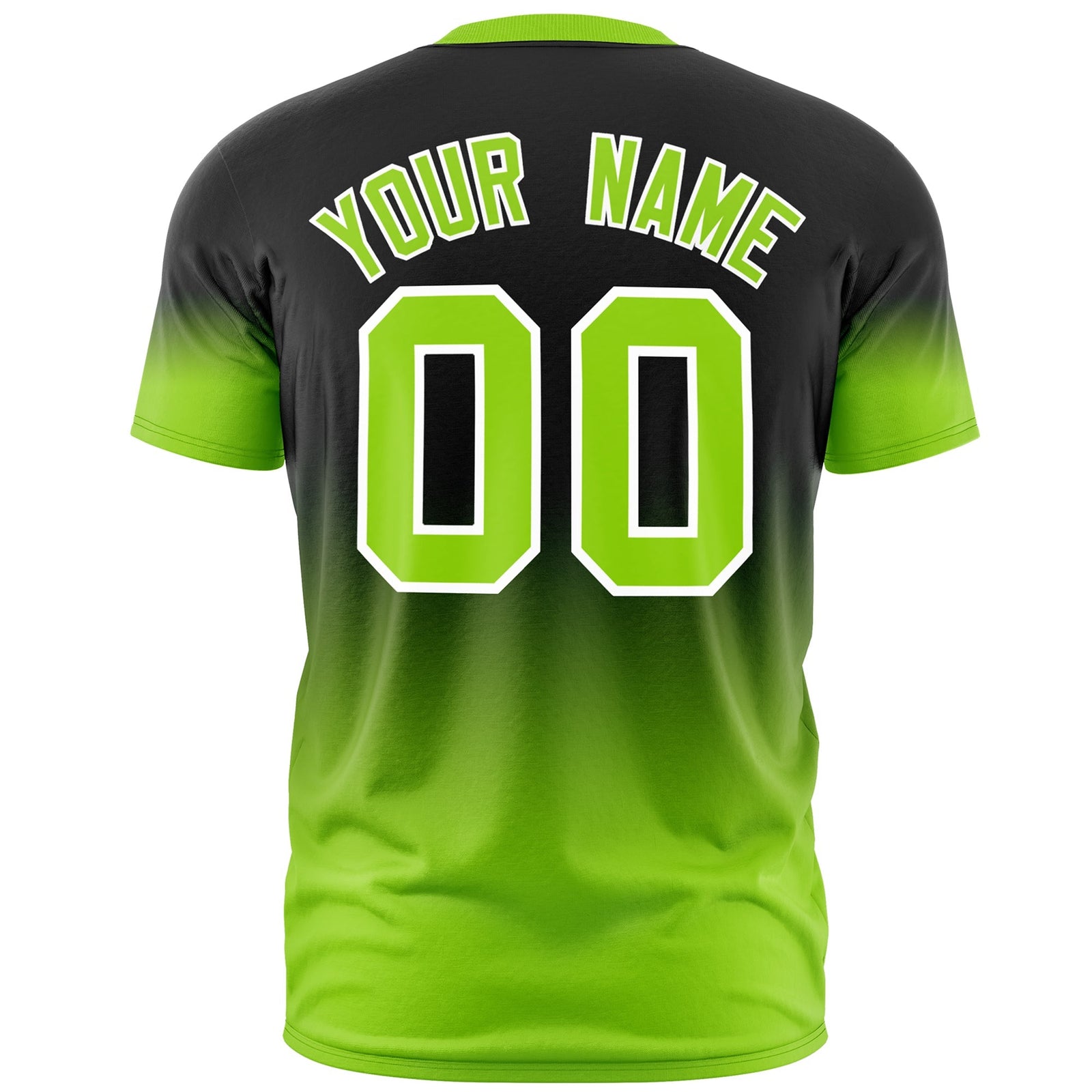 Custom Black Neon Green White Gradient Fashion Lightweight T-shirt| KXKSHOP