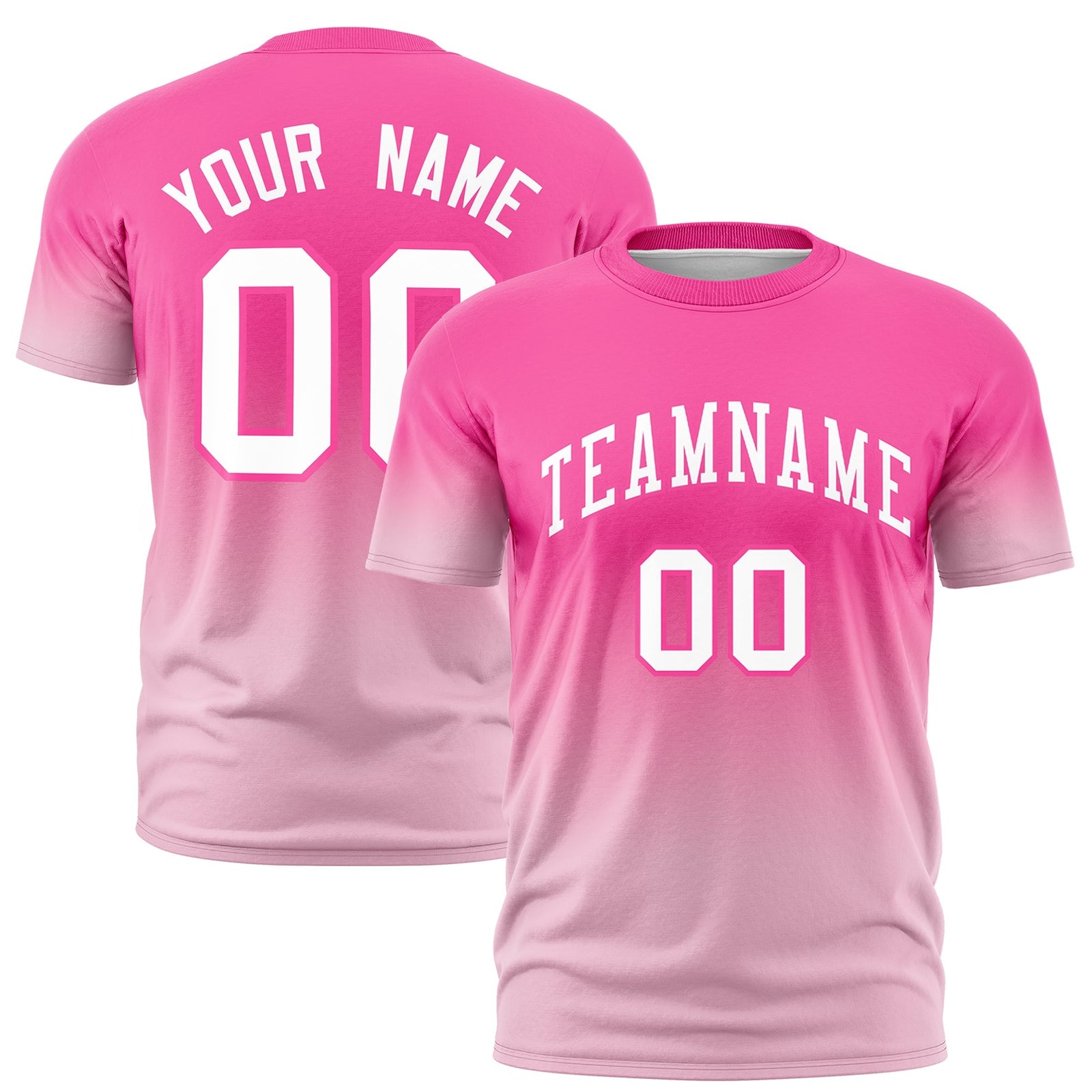 Custom White Pink Gradient Fashion Lightweight T-shirt| KXKSHOP