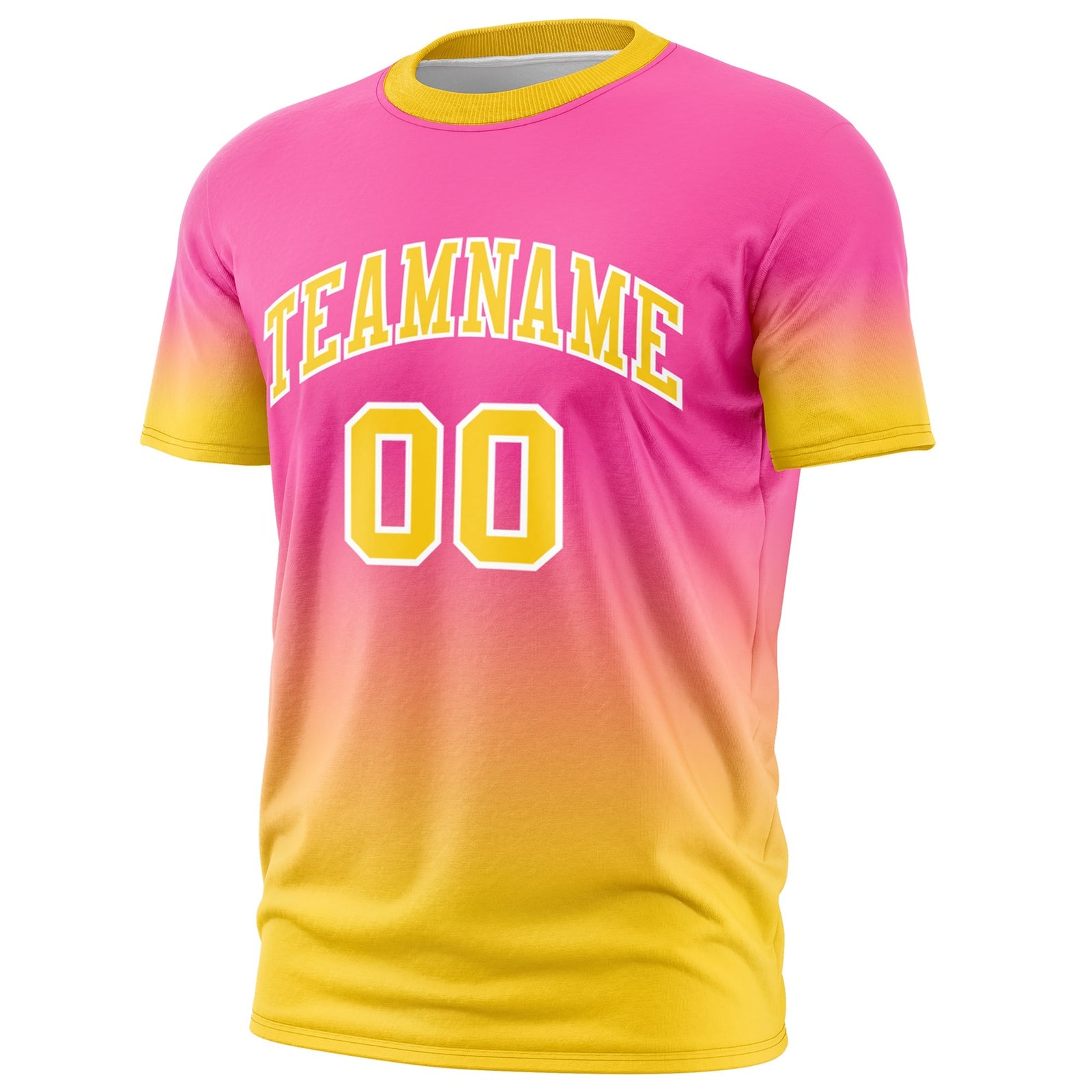 Custom Pink Gold White Gradient Fashion Lightweight T-shirt| KXKSHOP