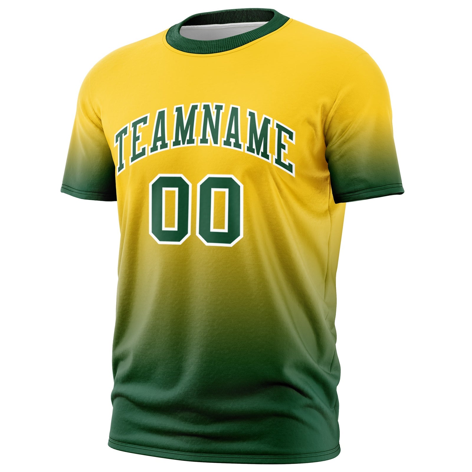 Custom Gold Green White Gradient Fashion Quick Dry T-shirt| KXKSHOP