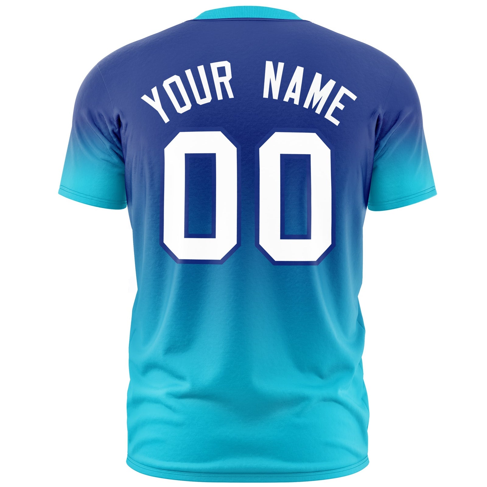 Custom Royal Blue White Gradient Fashion Lightweight T-shirt| KXKSHOP