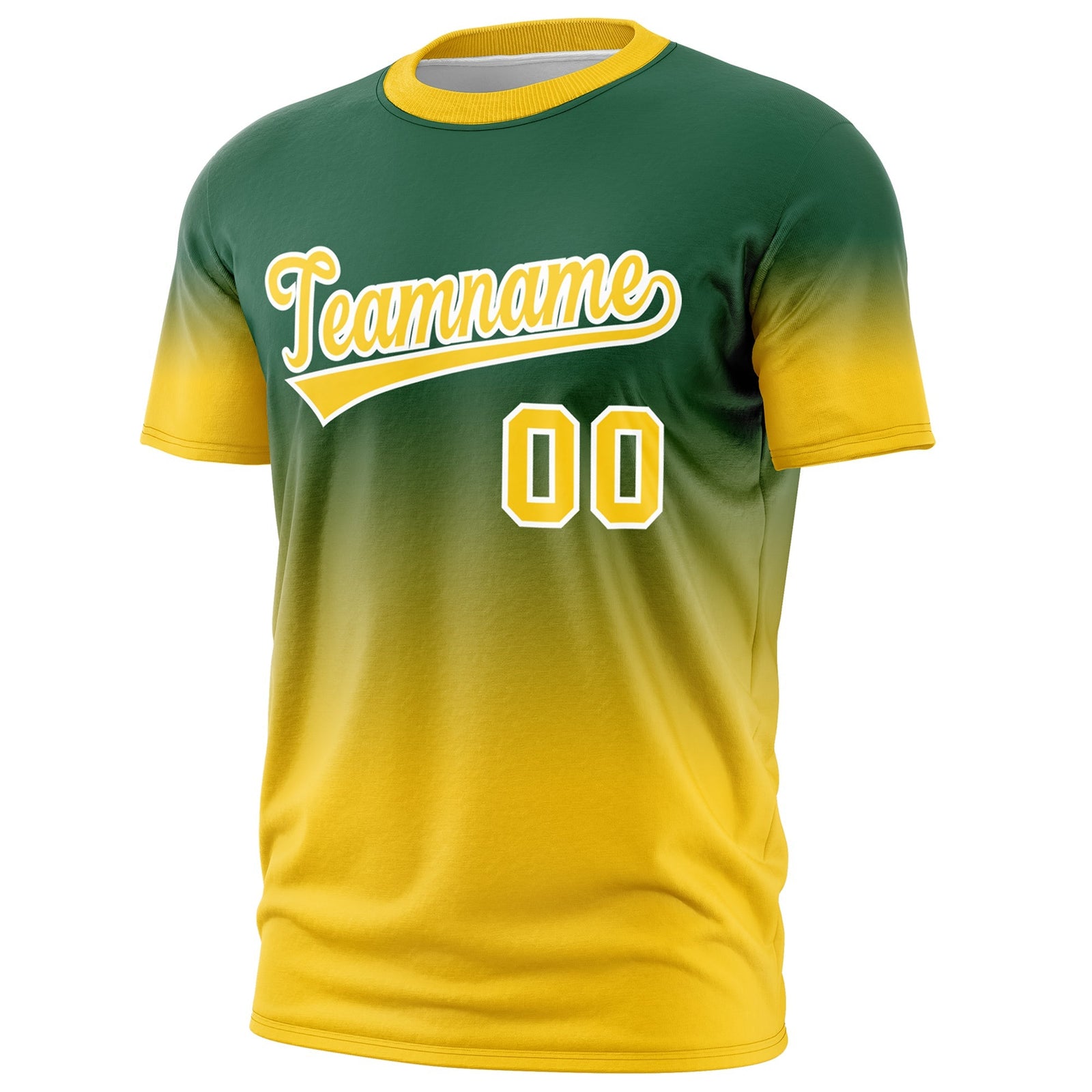 Custom Green Gold White Gradient Fashion Quick Dry T-shirt| KXKSHOP