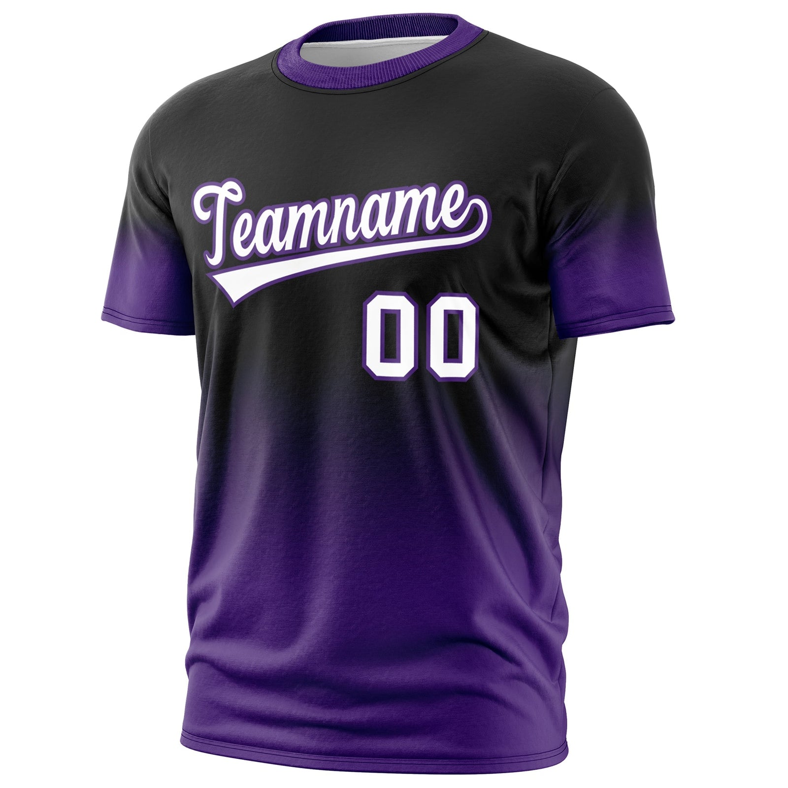 Custom Black White Purple Gradient Fashion Quick Dry T-shirt| KXKSHOP