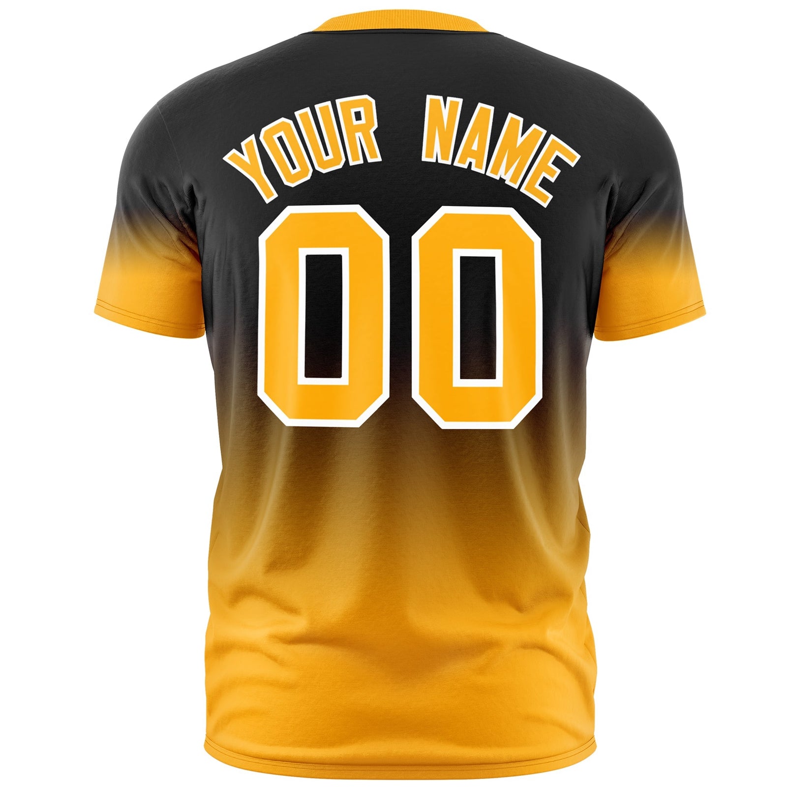 Custom Black Yellow White Gradient Fashion Quick Dry T-shirt| KXKSHOP