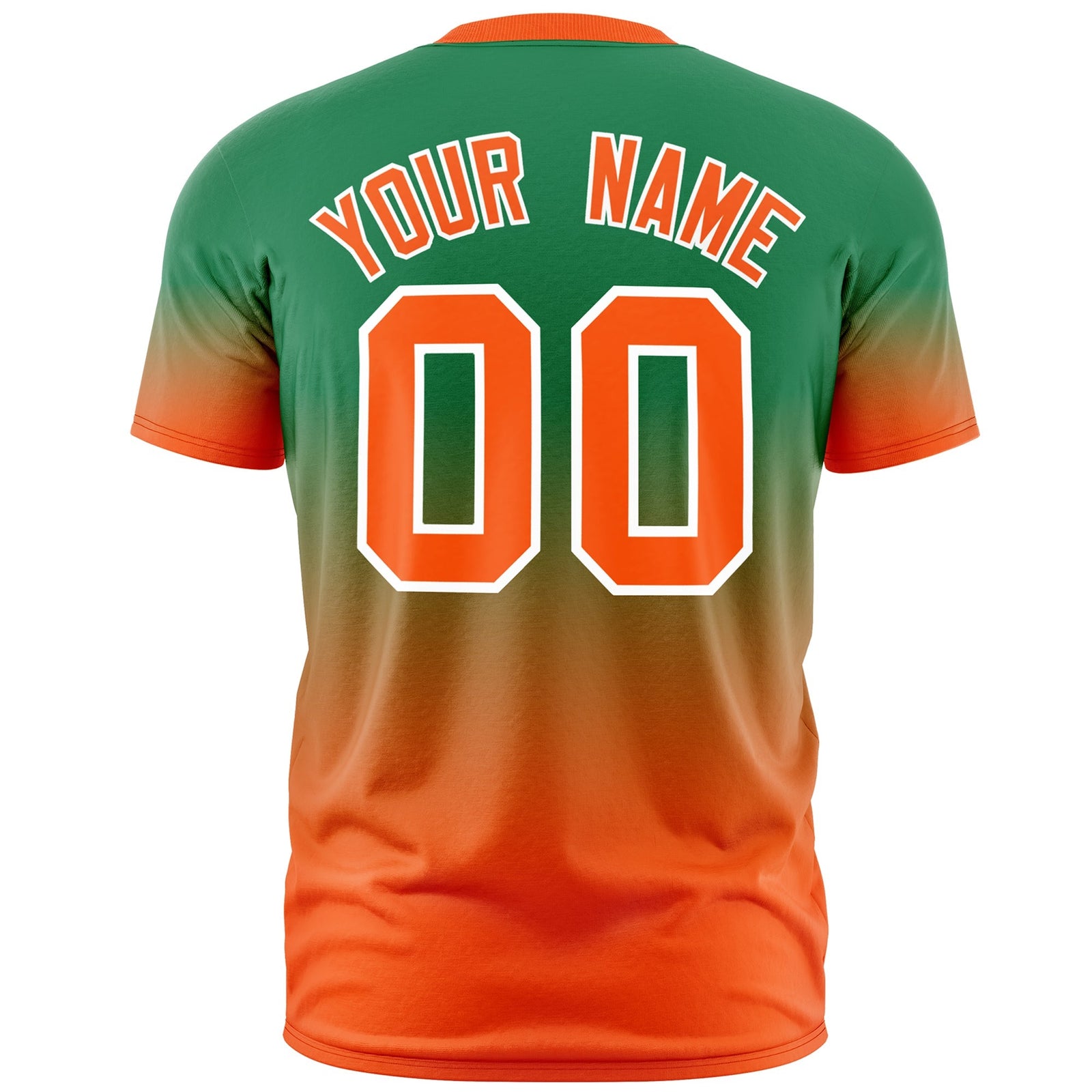 Custom Kelly Green Orange White Gradient Fashion Lightweight T-shirt| KXKSHOP