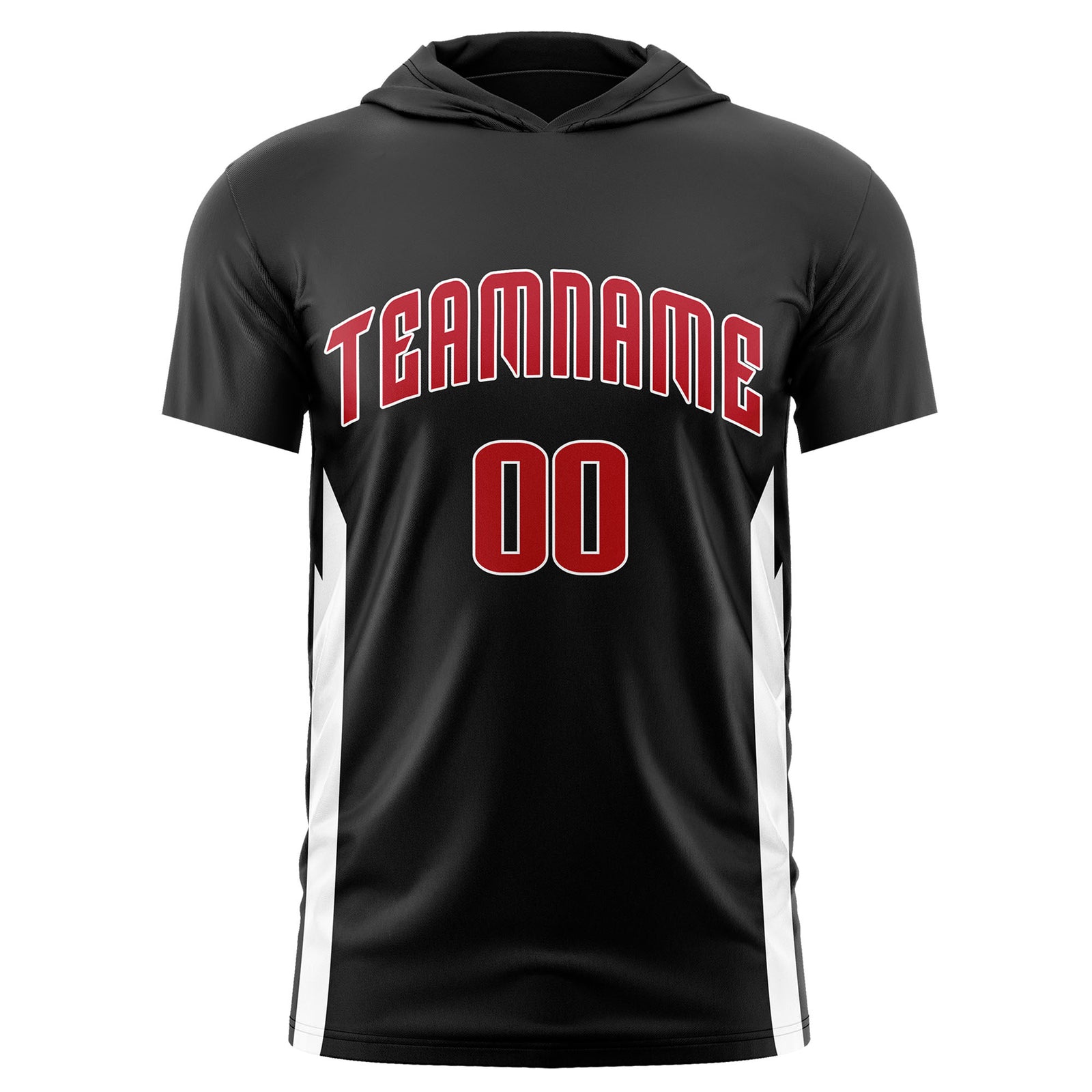 Custom Black Hoodie Short Sleeves Quick Dry Lightweight