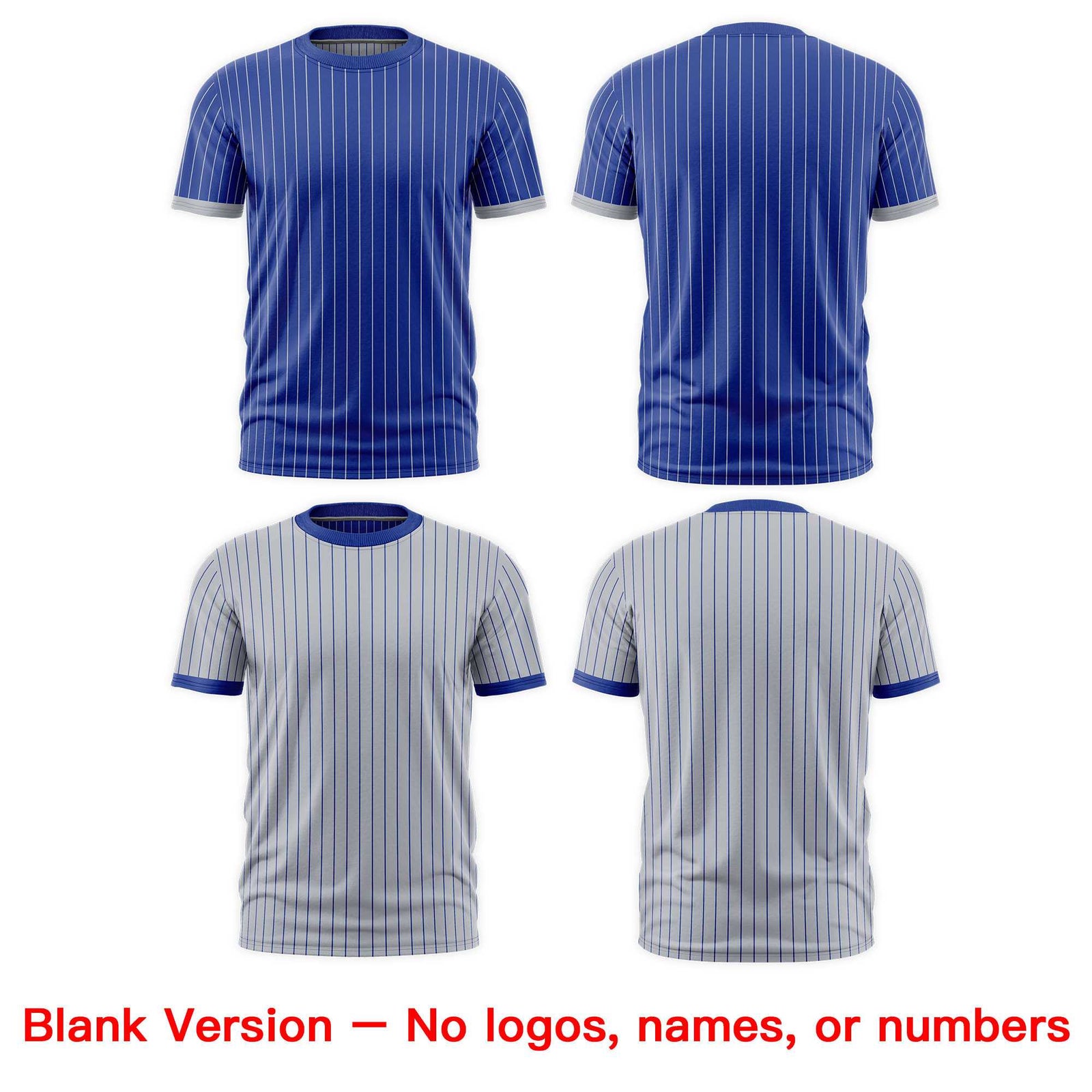 Custom Silver Royal Blue White Reversible Stripe Fashion T-shirt| KXKSHOP