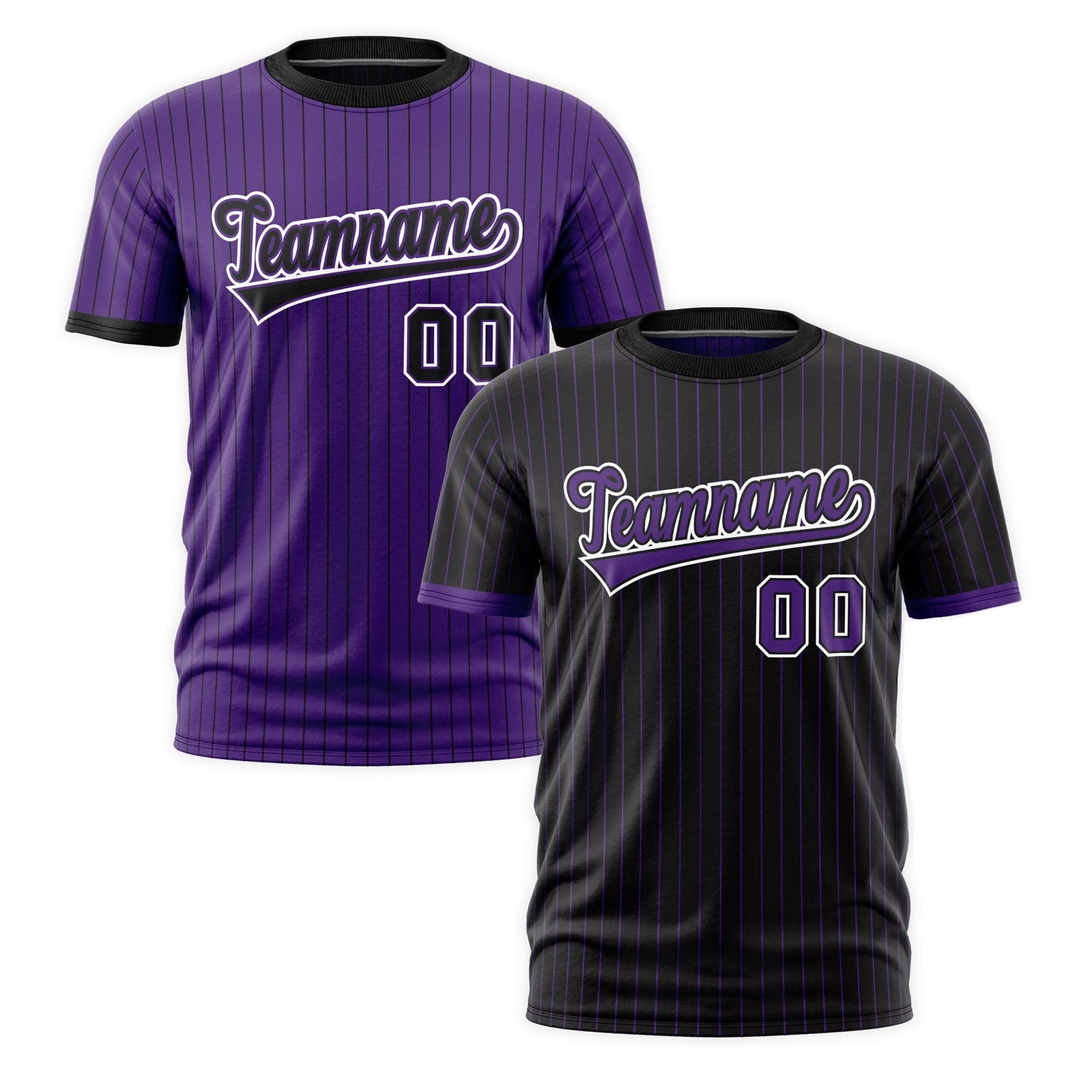 Custom Purple Black White Reversible Stripe Fashion T-shirt| KXKSHOP