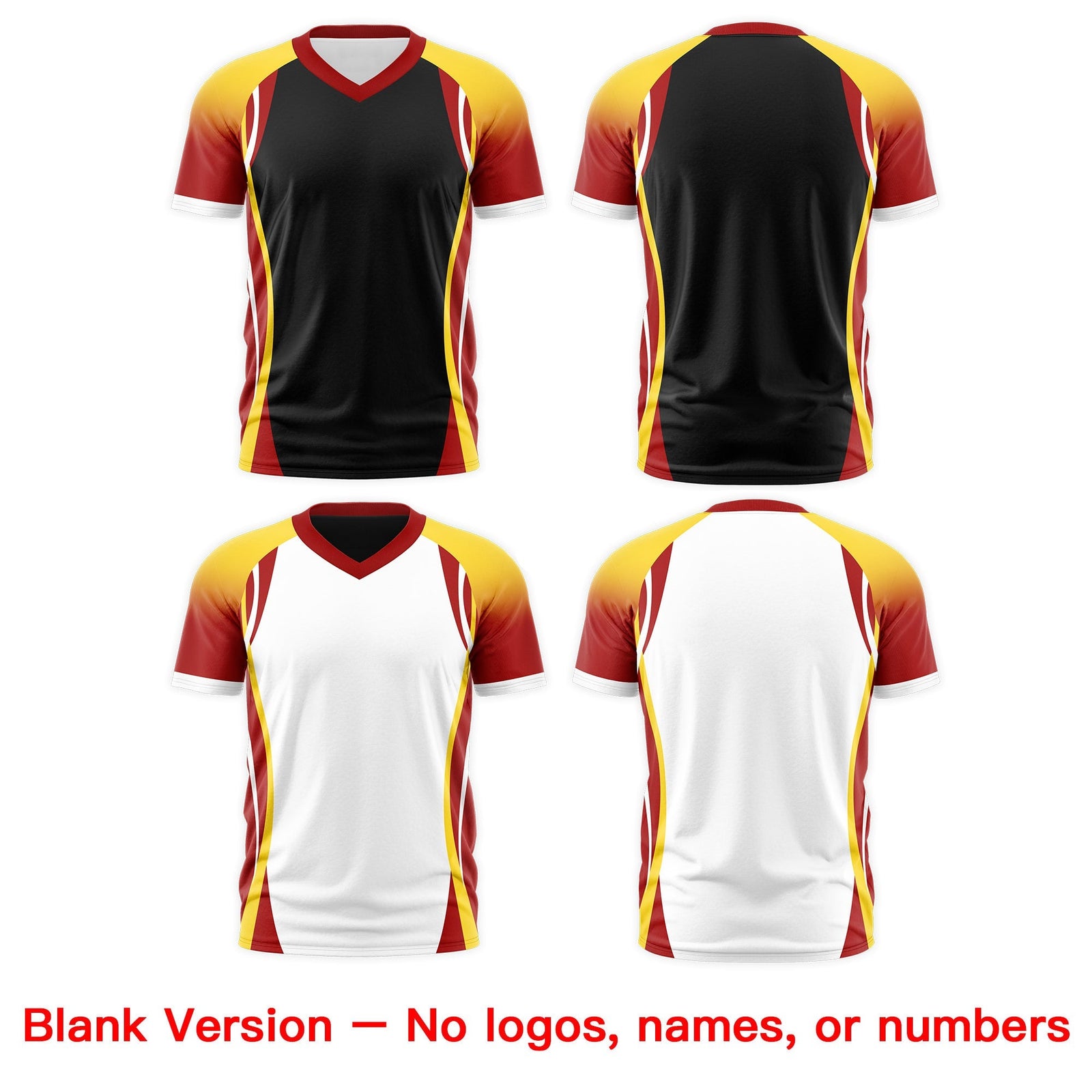 Custom Black Gold Red Reversible Wrinkle-Resistant T-shirt| KXKSHOP