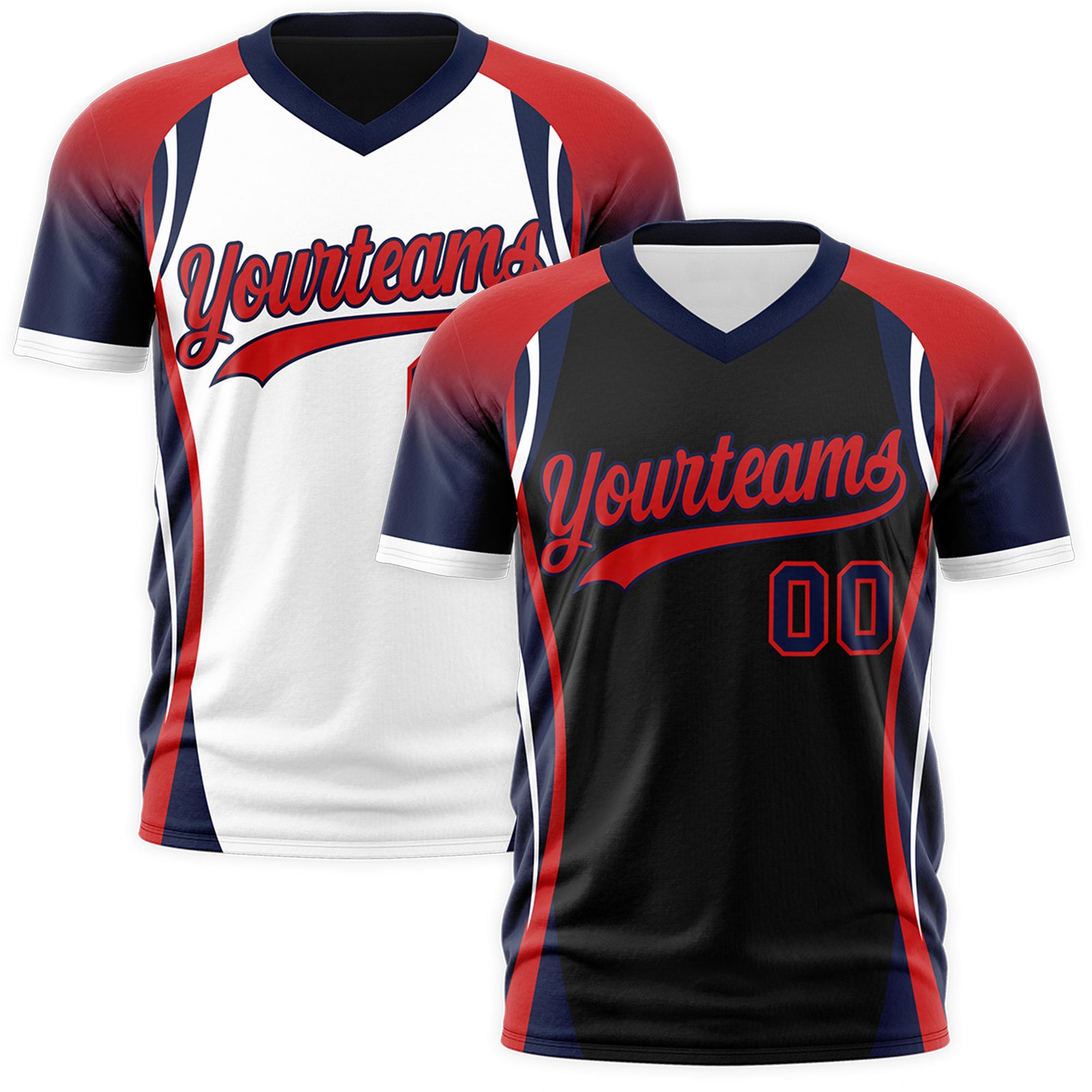 Custom Black Red Navy Reversible Breathable T-shirt| KXKSHOP