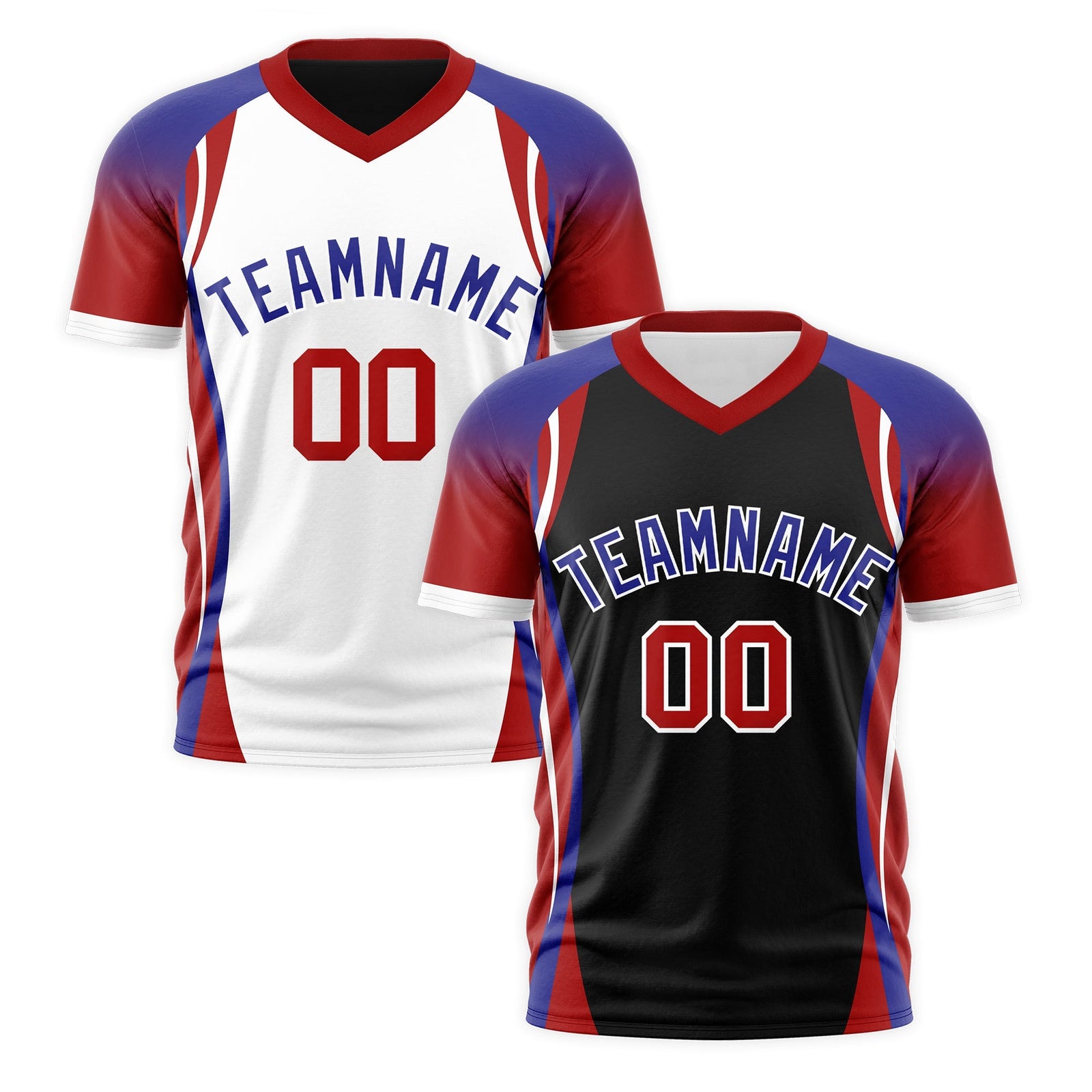 Custom Black Royal Blue Red Reversible Breathable T-shirt| KXKSHOP