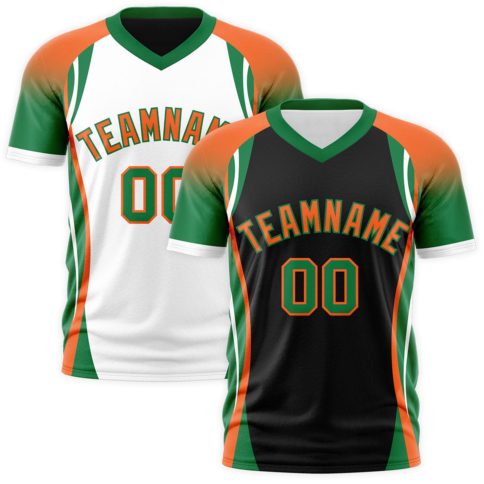 Custom Black Orange Kelly Green Reversible Breathable T-shirt| KXKSHOP