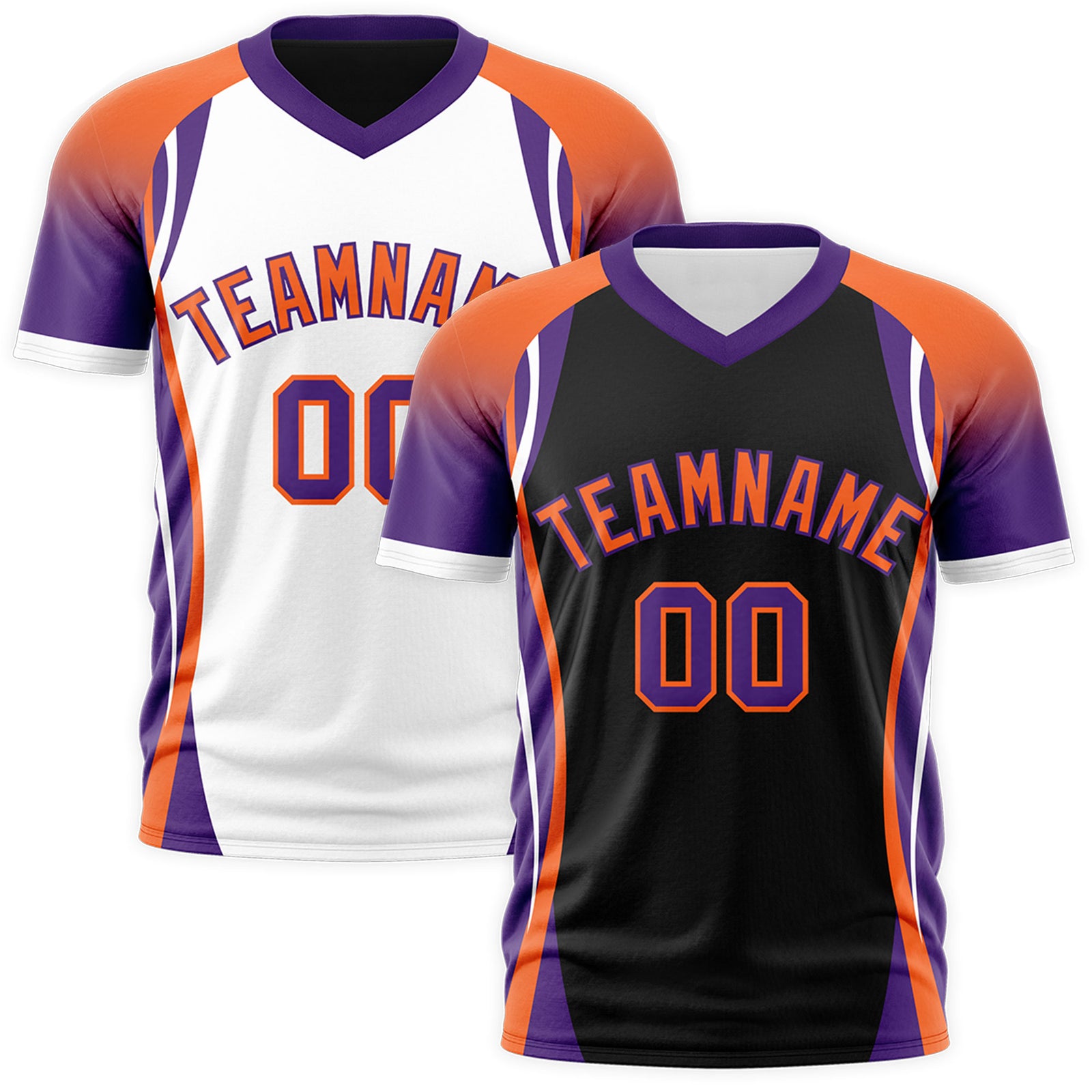 Custom Black Orange Purple Reversible Wrinkle-Resistant T-shirt| KXKSHOP