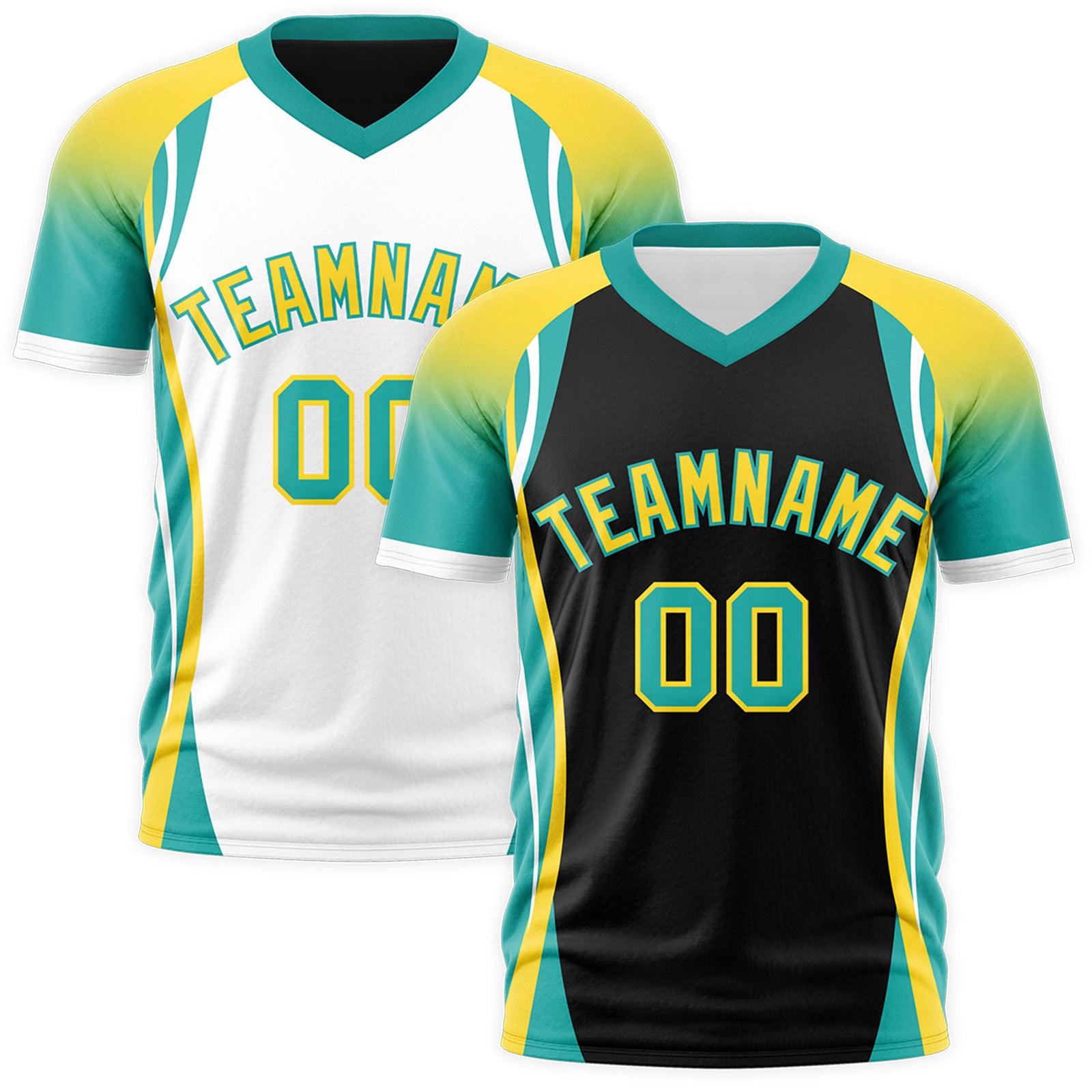 Custom Black Gold Aqua Reversible Breathable T-shirt| KXKSHOP