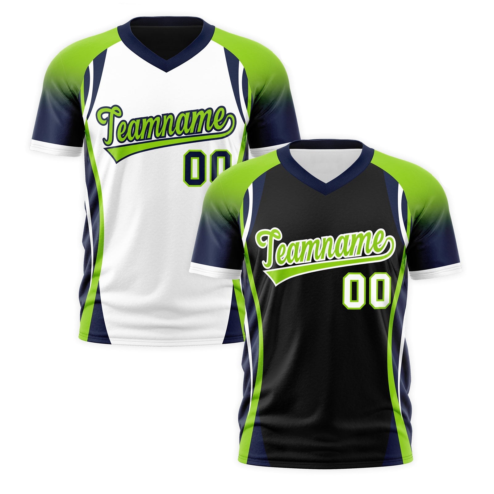 Custom Black Neon Green Navy Reversible Breathable T-shirt| KXKSHOP