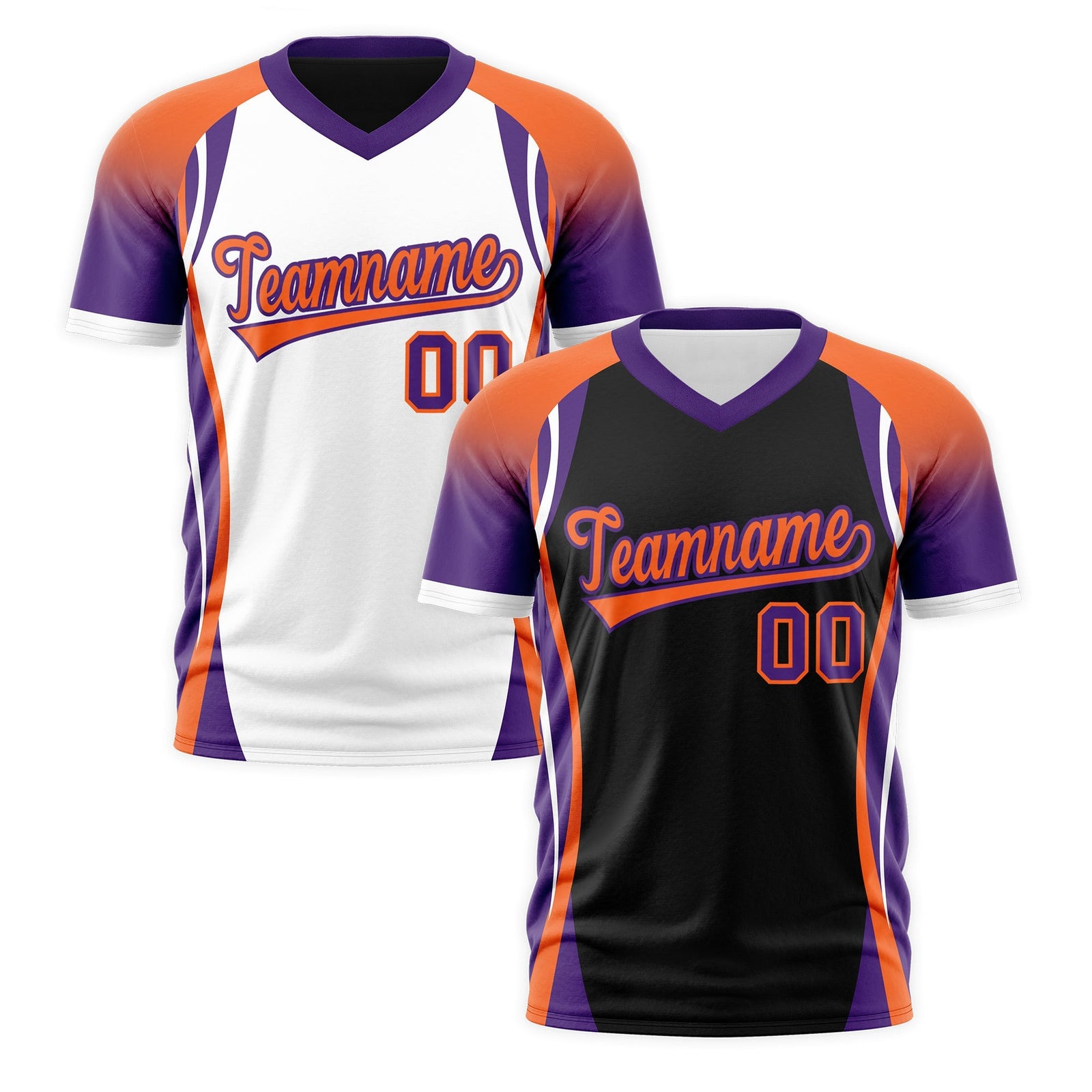 Custom Black Orange Purple Reversible Wrinkle-Resistant T-shirt| KXKSHOP