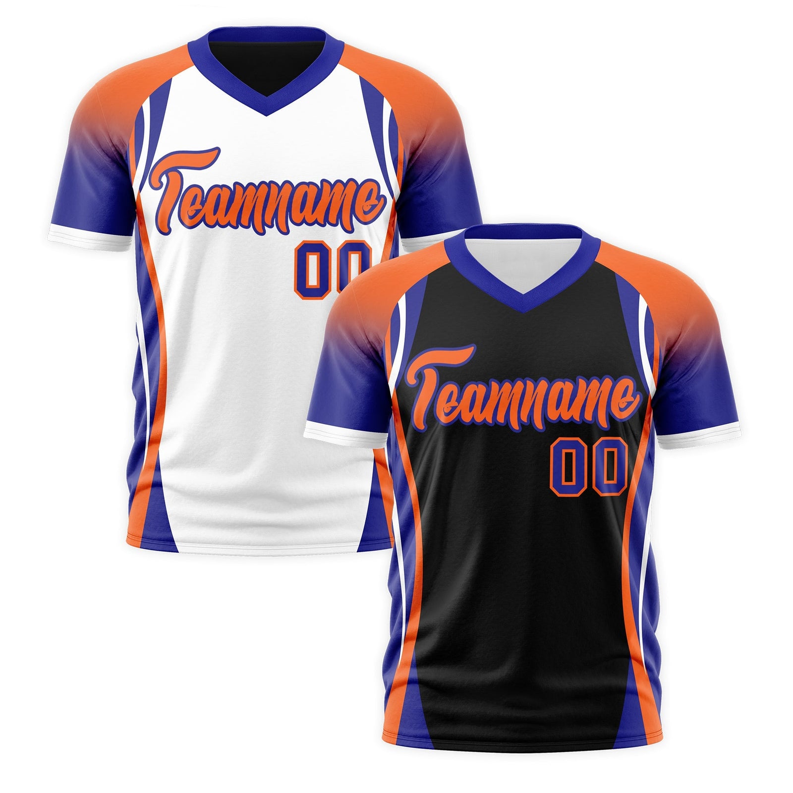 Custom Black Orange Royal Blue Reversible Wrinkle-Resistant T-shirt| KXKSHOP