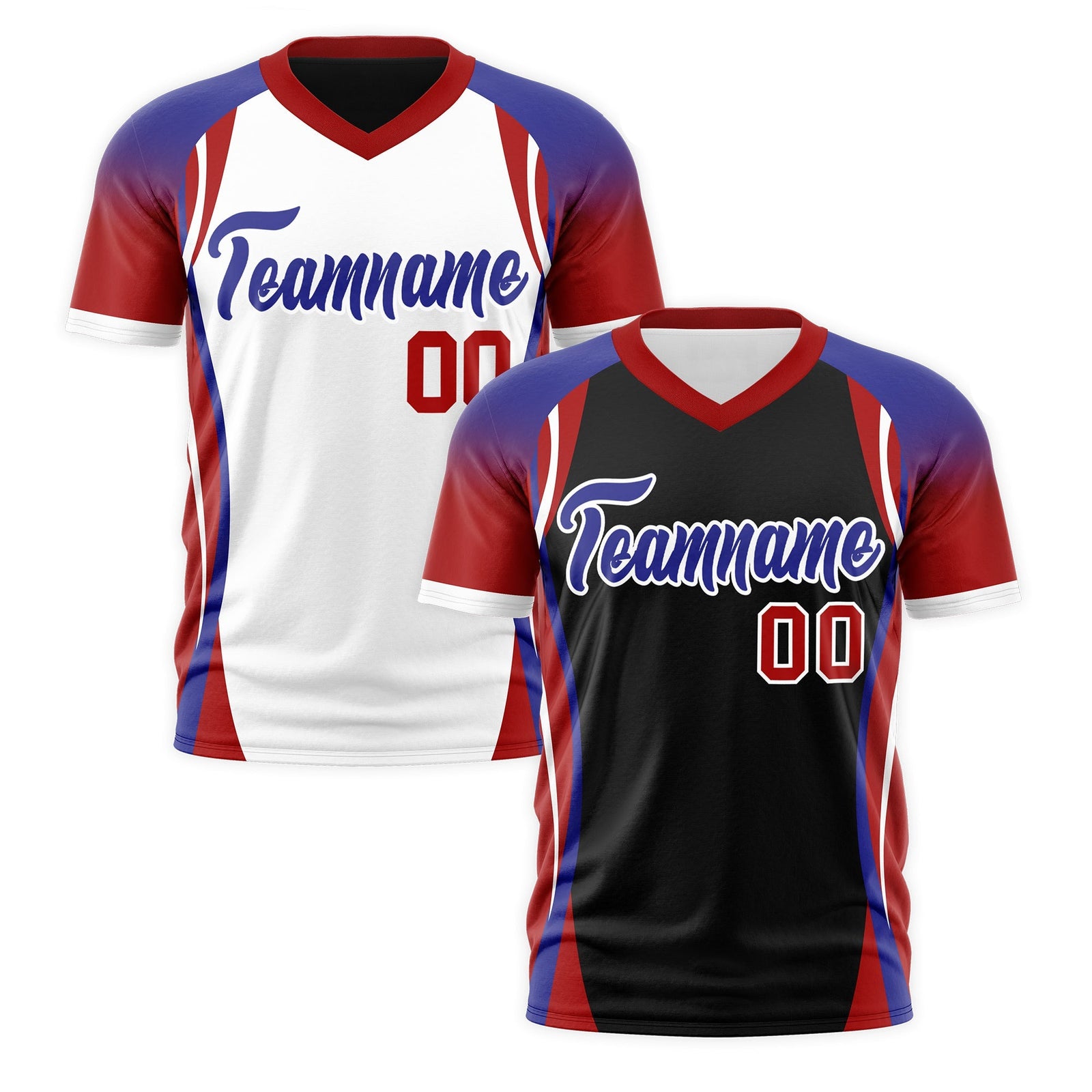 Custom Black Royal Blue Red Reversible Breathable T-shirt| KXKSHOP