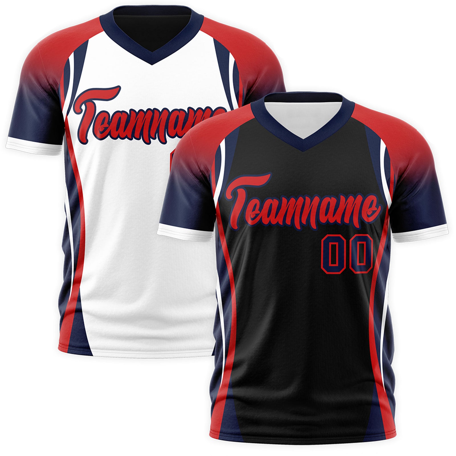 Custom Black Red Navy Reversible Breathable T-shirt| KXKSHOP