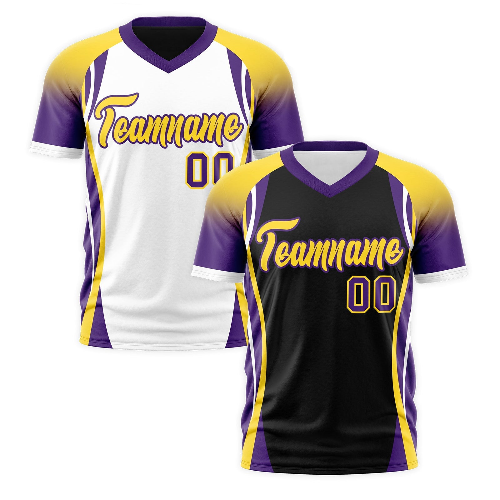 Custom Black Gold Purple Reversible Wrinkle-Resistant T-shirt| KXKSHOP