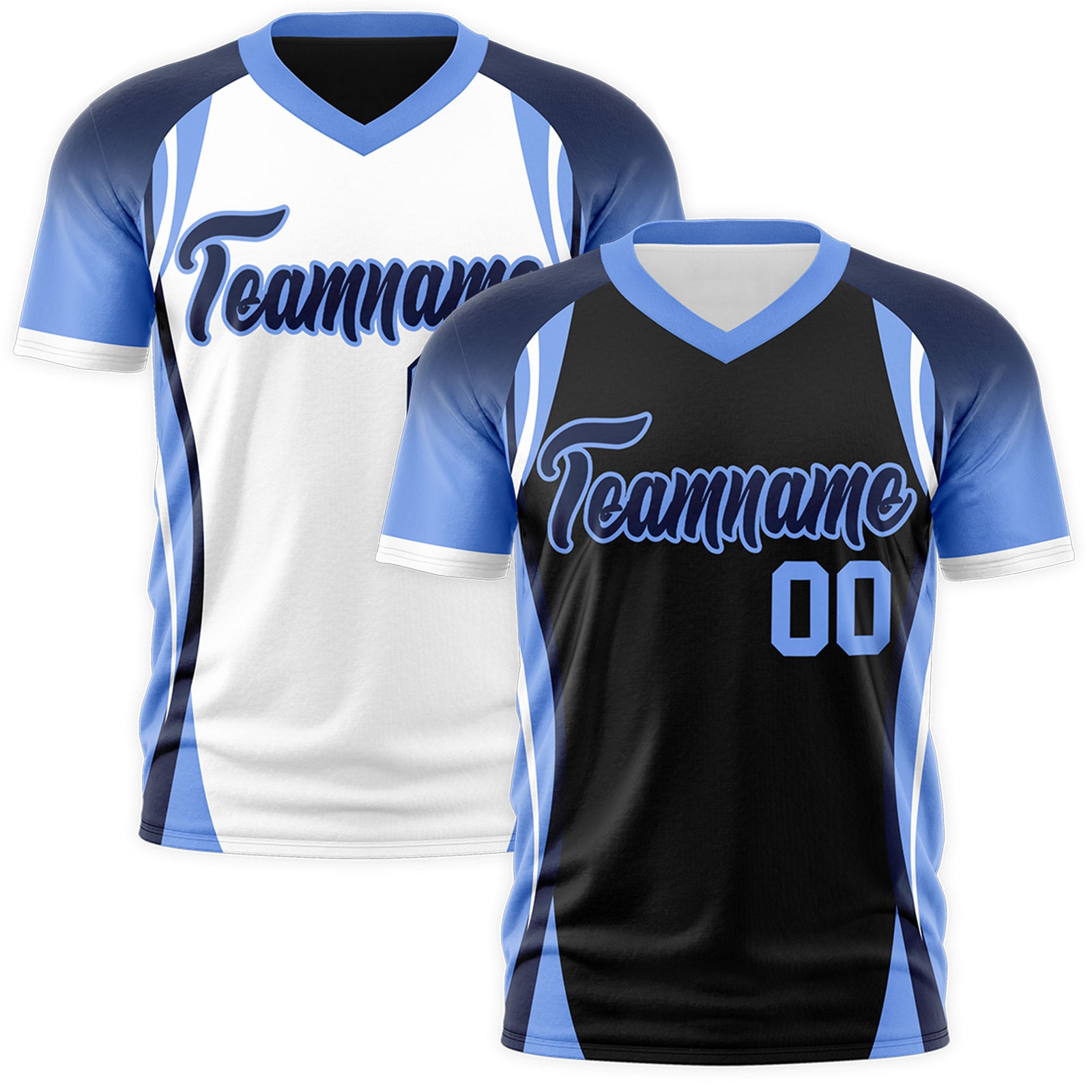 Custom Black Navy Light Blue Reversible Breathable T-shirt| KXKSHOP