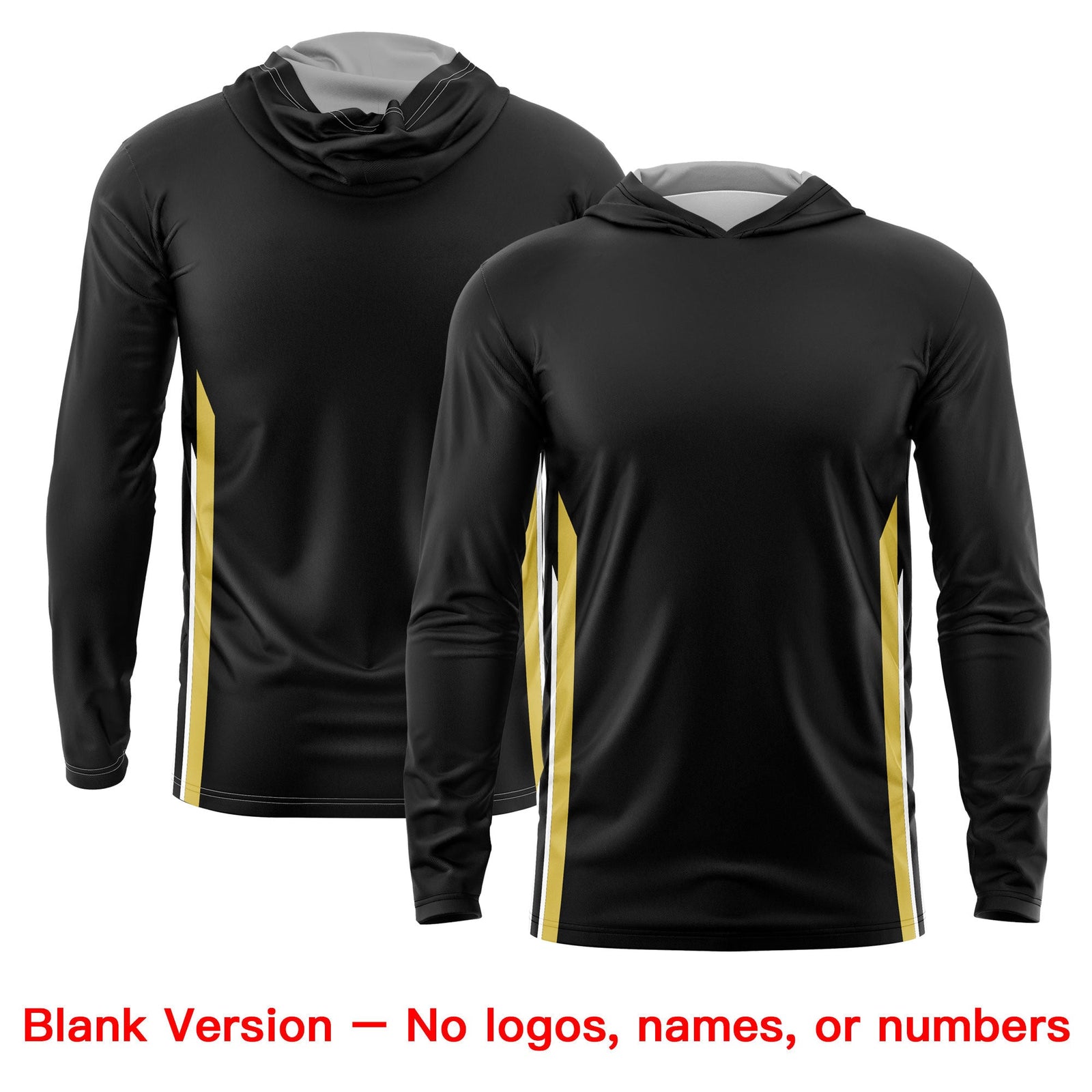 Custom Black Gold Basketball Shooting Shirt Performance Training Lightweight Hoodie| KXKSHOP