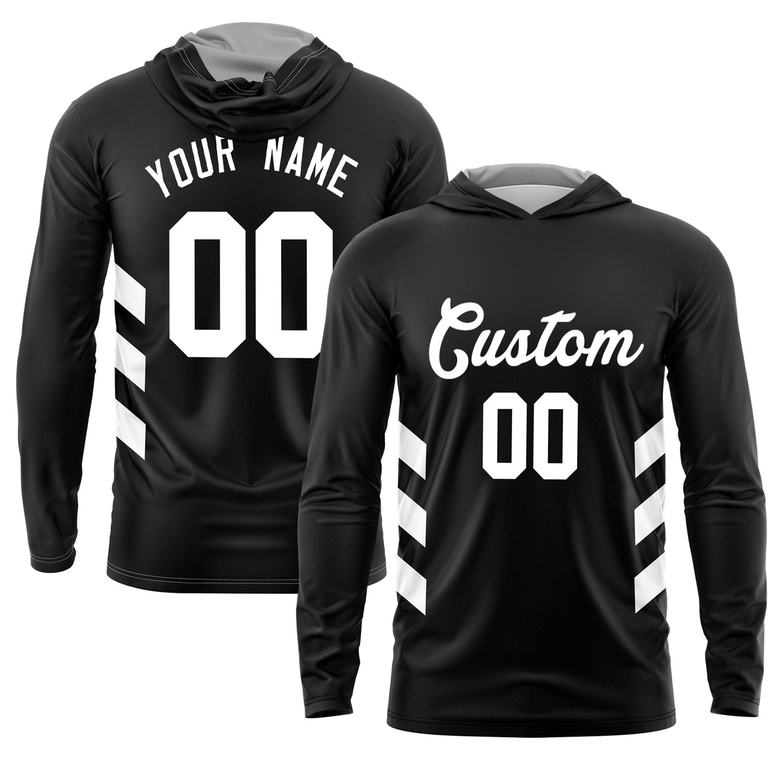 Custom Black White Basketball Shooting Shirt Performance Training Lightweight Hoodie| KXKSHOP