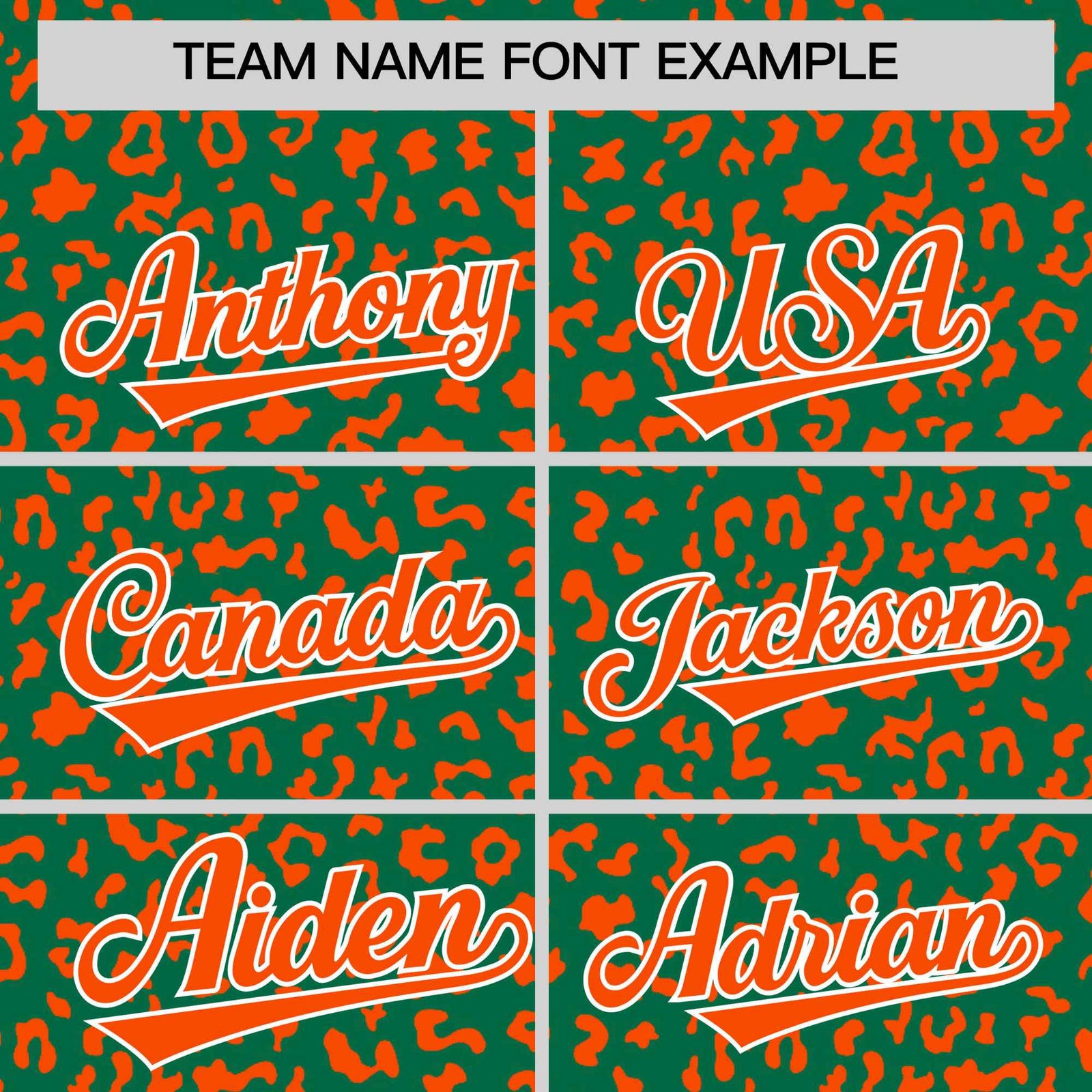 Custom Kelly Green Orange Varsity Full-Zip Letterman Leopard Print Hoodie Jacket