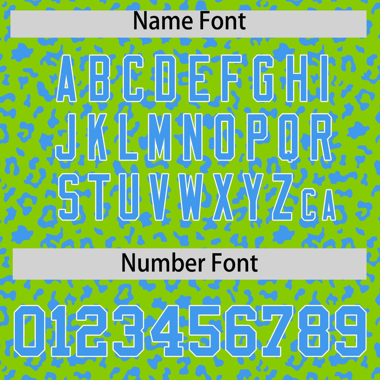 Custom Neon Green Powder Blue Varsity Full-Zip Letterman Leopard Print Hoodie Jacket