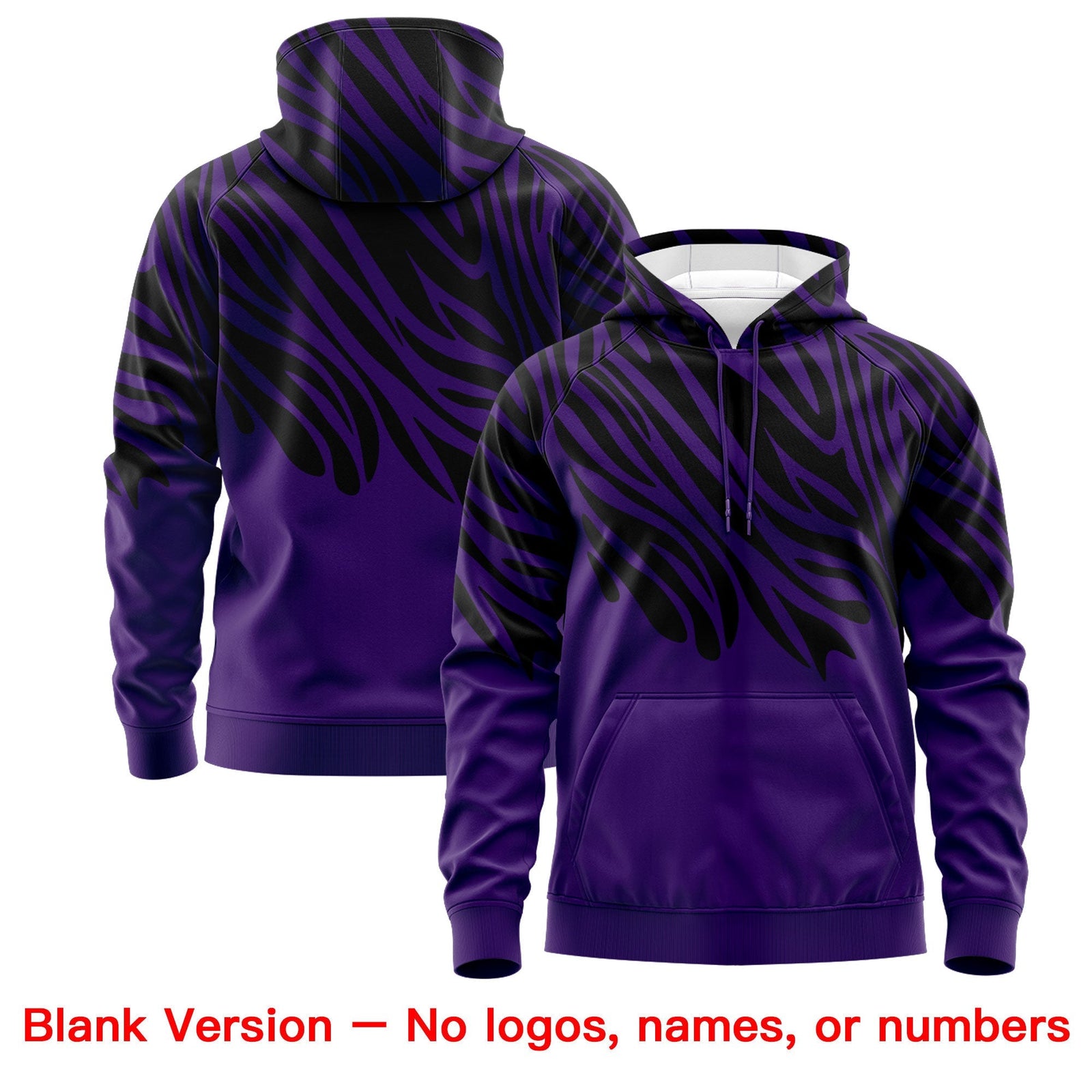 Custom Purple Black White Leopard Print Pullover Sweatshirt Hoodie| KXKSHOP