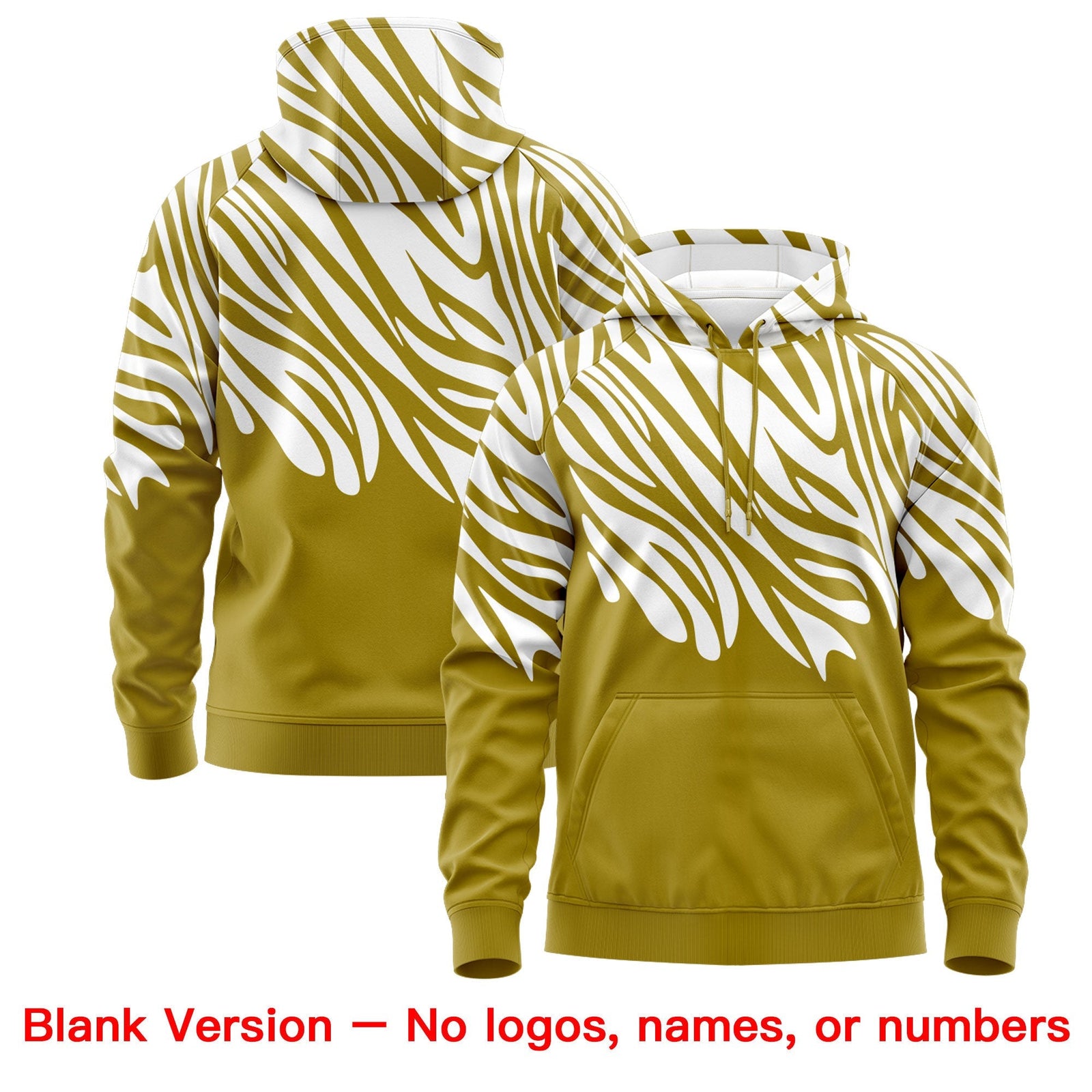 Custom White Old Gold Leopard Print Pullover Sweatshirt Hoodie| KXKSHOP
