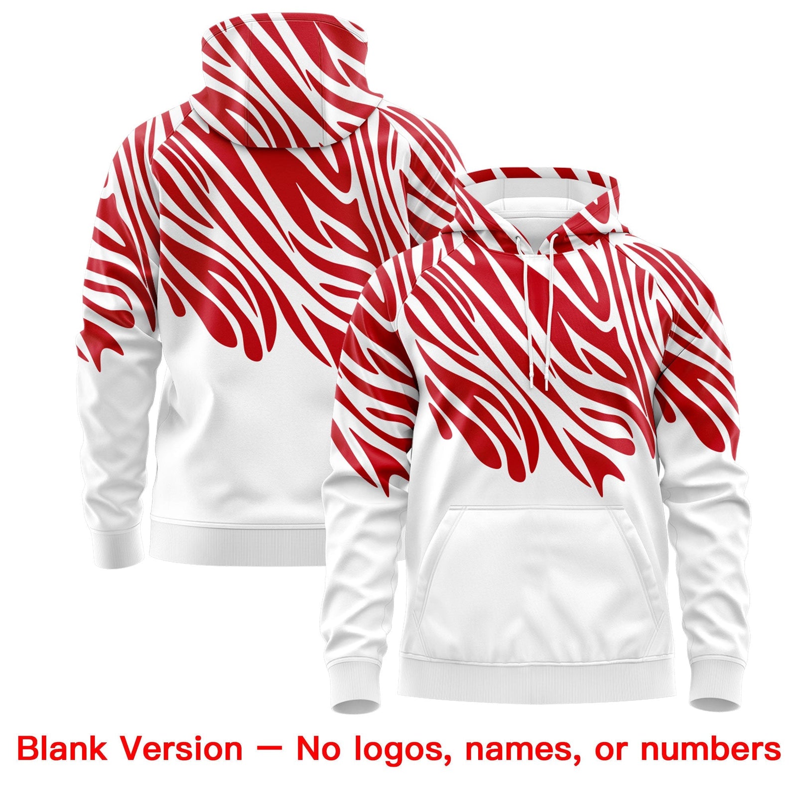 Custom Red White Black Leopard Print Pullover Sweatshirt Hoodie| KXKSHOP